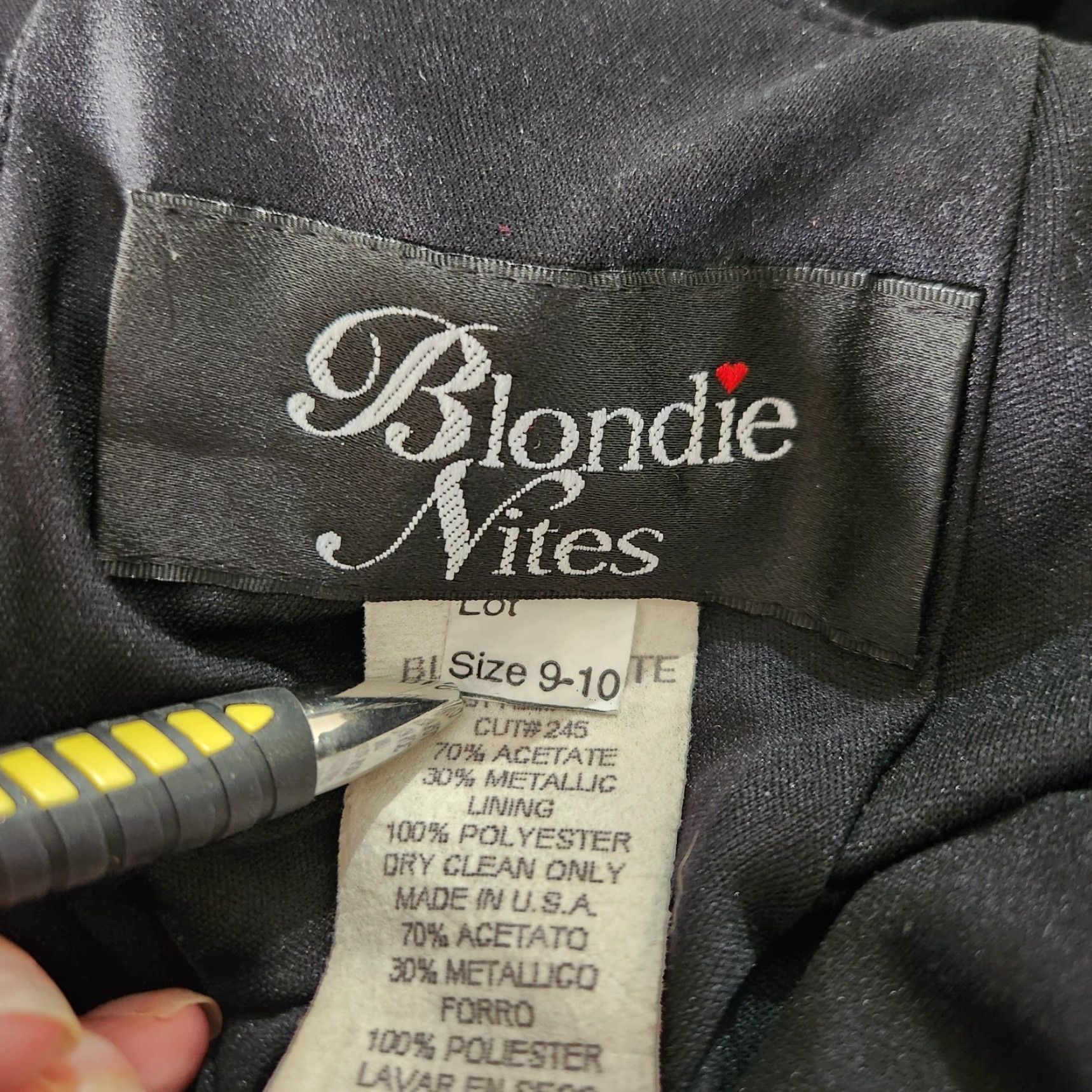 Vintage VINTAGE Blondie Nites Wmns VTG 90s Y2K Shimmer Beaded Empire Waist Maxi Dress-Size 10/9-10? Size L / US 10 / IT 46 - 6 Thumbnail