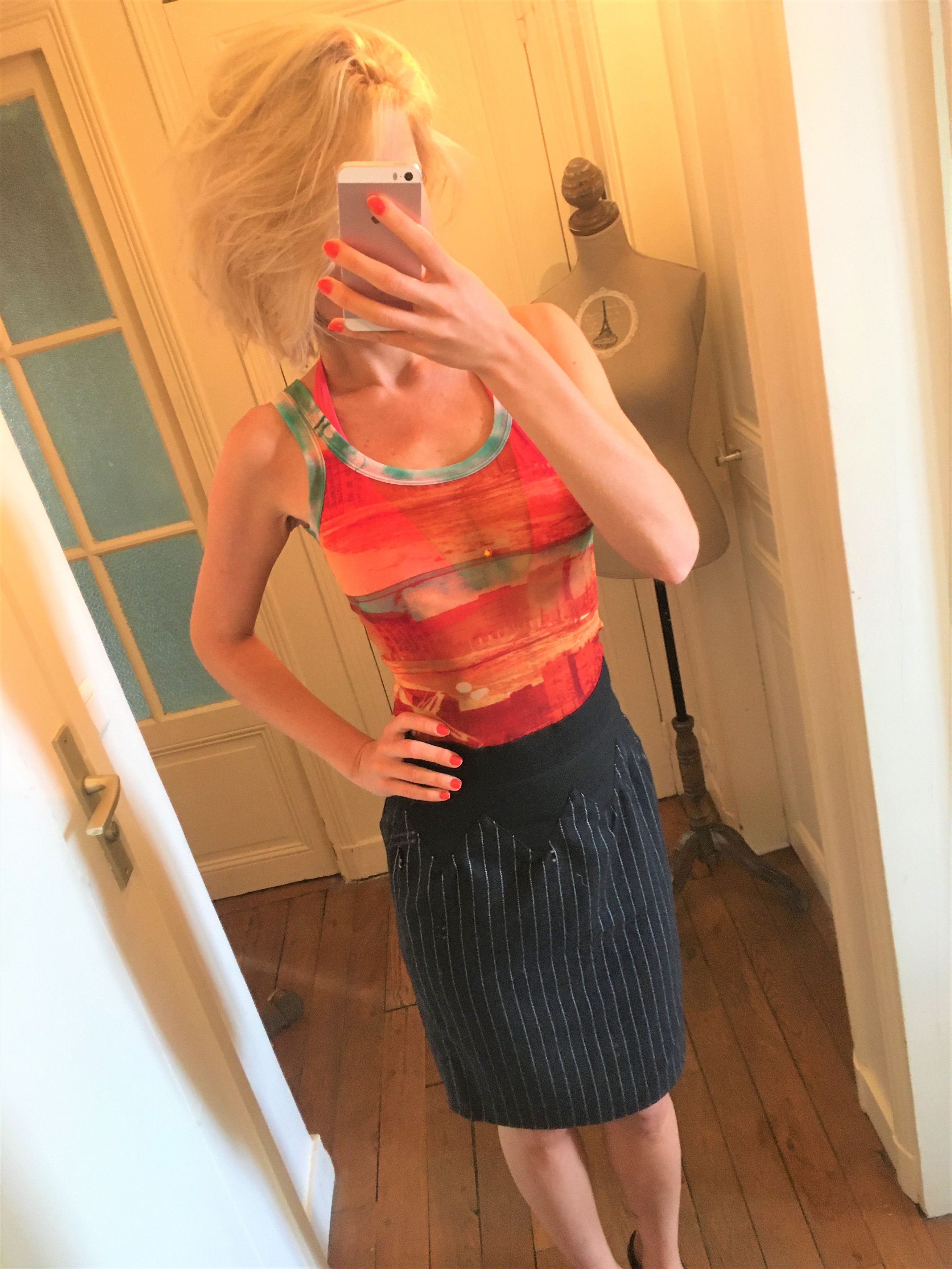 Jean Paul Gaultier Jean Paul Gaultier Pencil Formal Striped Wool Midi SKIRT Size 28" / US 6 / IT 42 - 11 Thumbnail