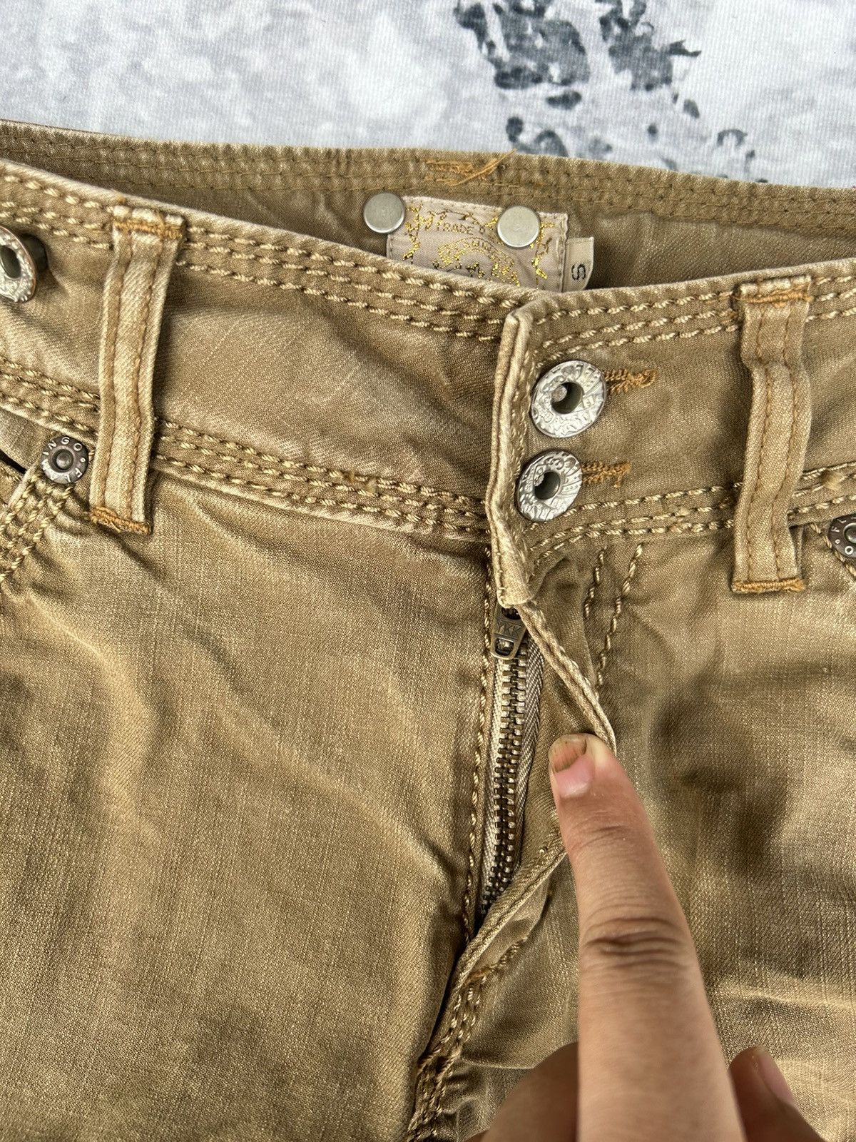 Japanese Brand Super Flared Flamingo Firm Pants Size 27" / US 4 / IT 40 - 12 Thumbnail