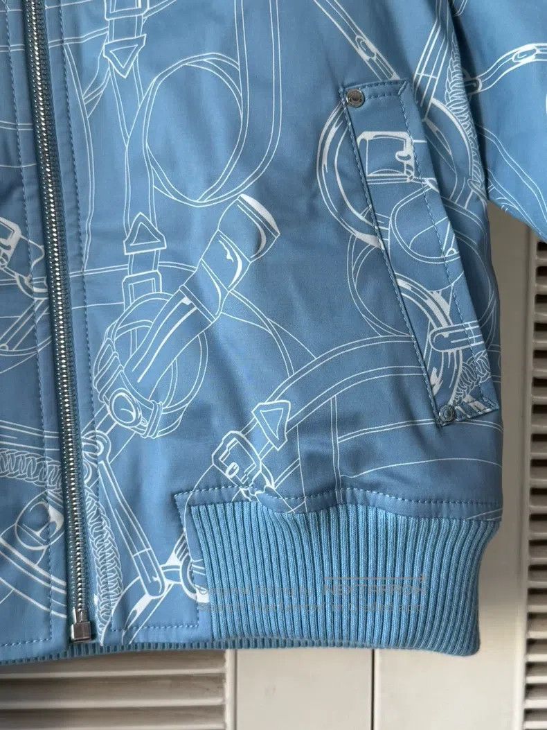 Hermes Hermes Women's flight jacket, blue print version Size XXS / US 00 / IT 34 - 3 Thumbnail