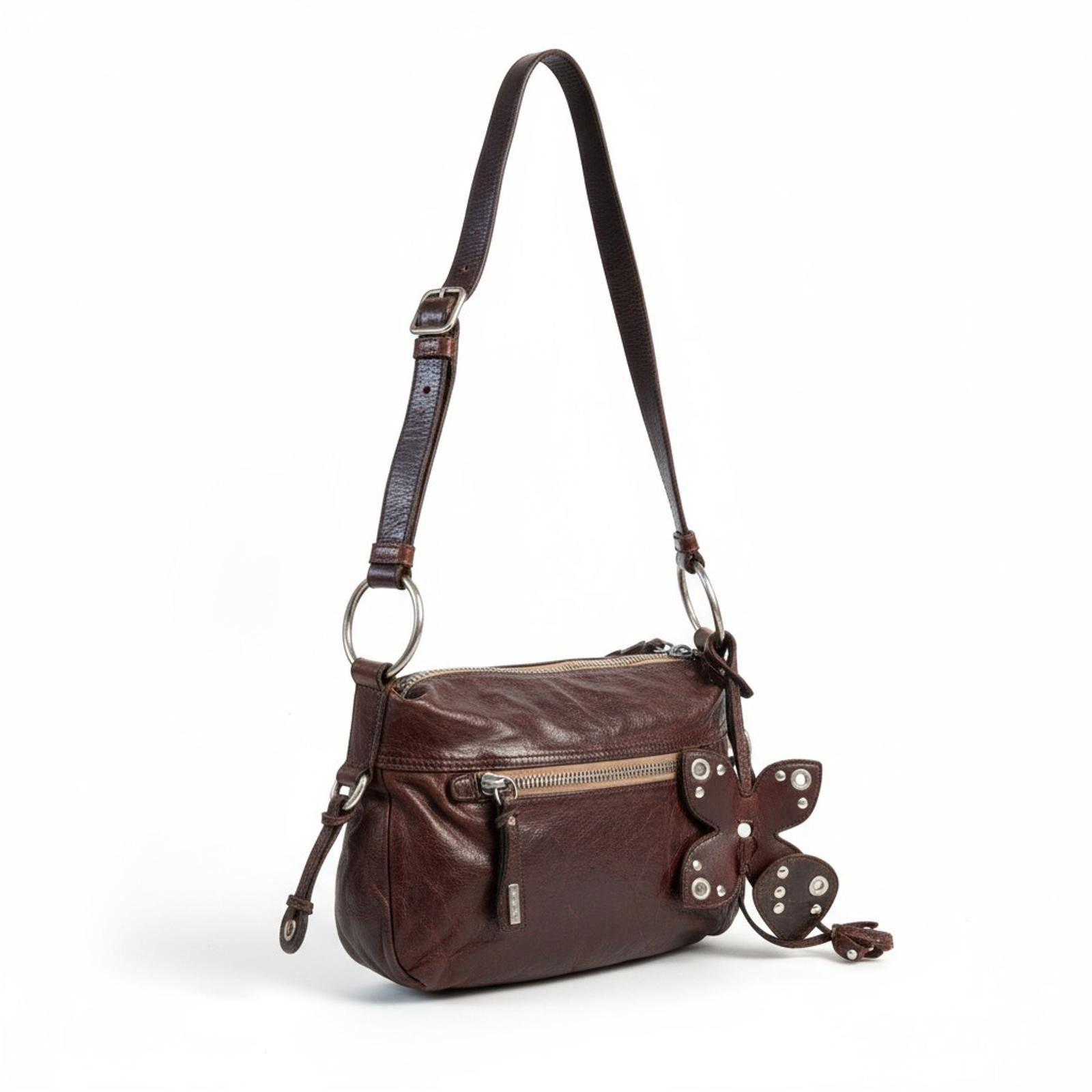 Miu Miu Miu Miu- Brown Leather Women's Shoulder Bag with Butterfly- Size ONE SIZE - 2 Thumbnail