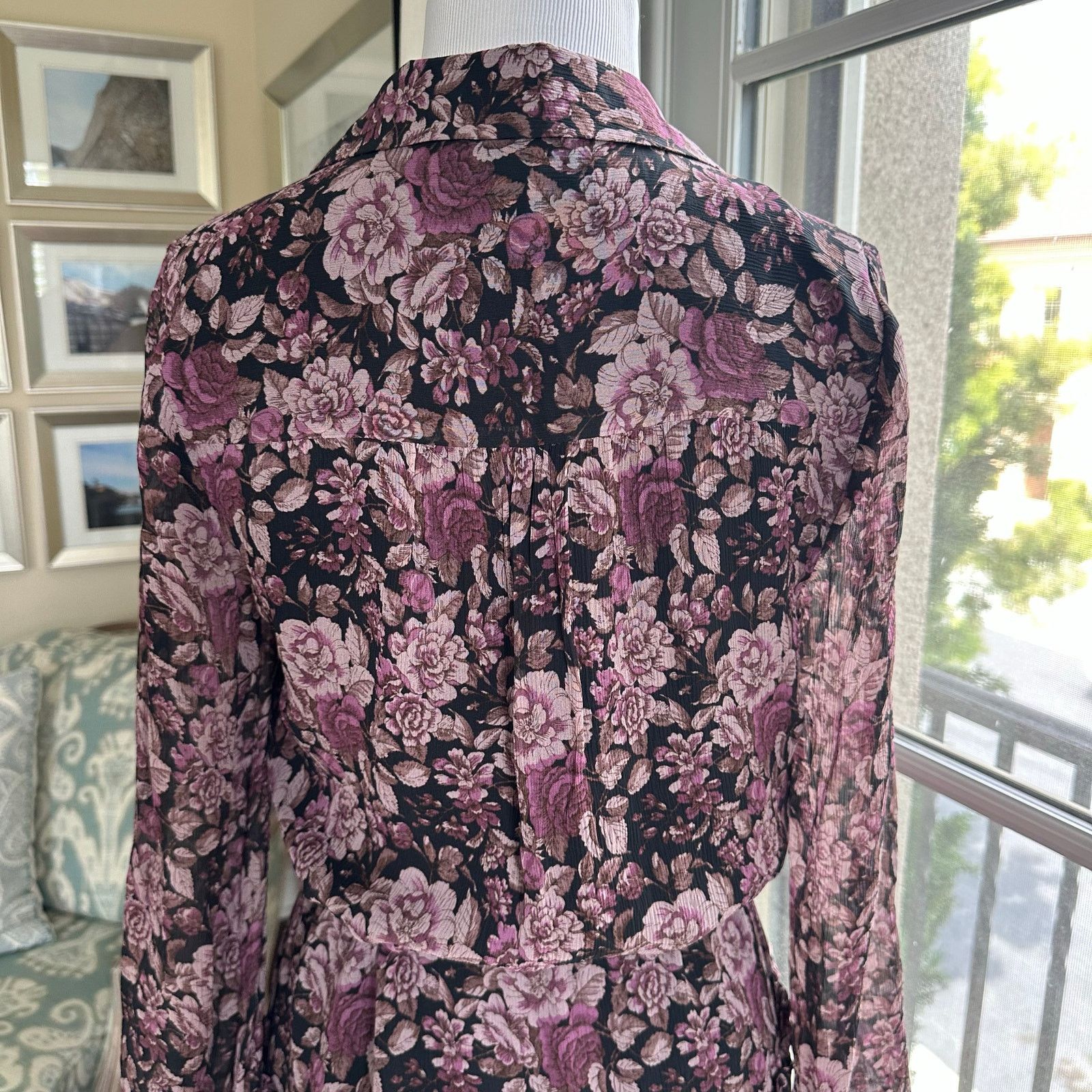 Paige Paige Fernanda Silk Minidress Purple Floral Spring Size XS Size XS / US 0-2 / IT 36-38 - 13 Thumbnail