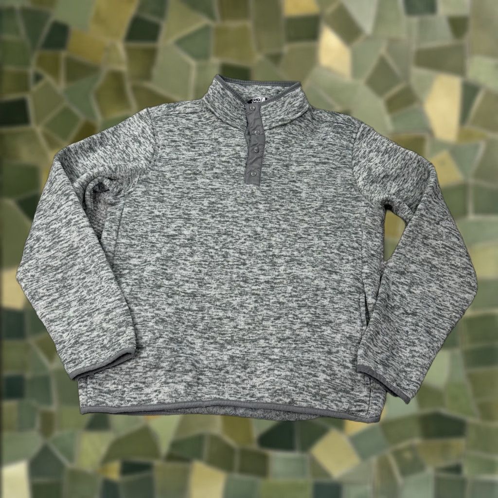 Lands' End Lands' End Sweater Mens M Gray Quarter Snap Mock Neck Fleece Pockets Warm Size US M / EU 48-50 / 2 - 1 Thumbnail