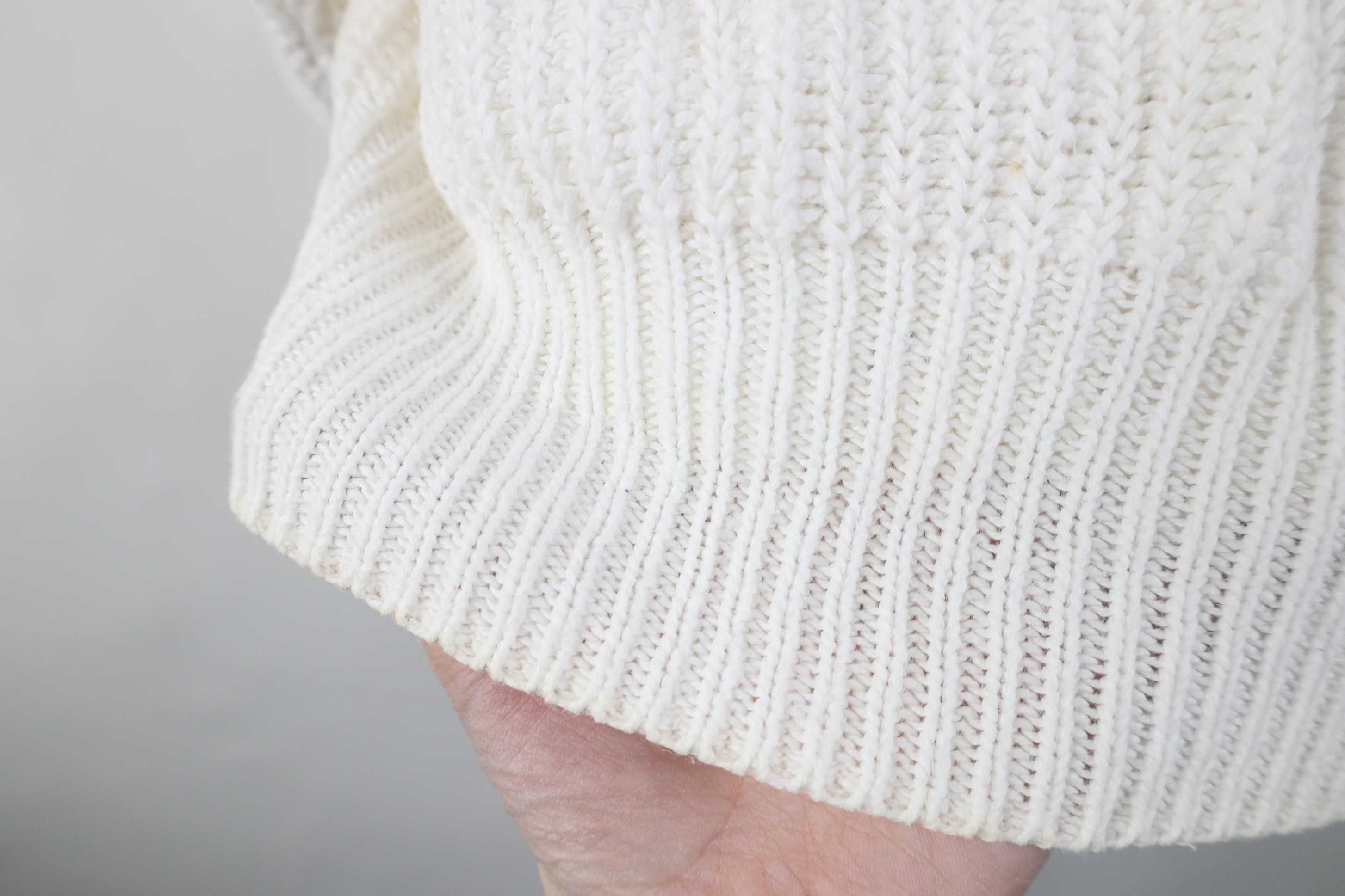 Vintage Vintage 90s Streetwear Chunky Ribbed Crewneck Sweater White Size L / US 10 / IT 46 - 4 Thumbnail