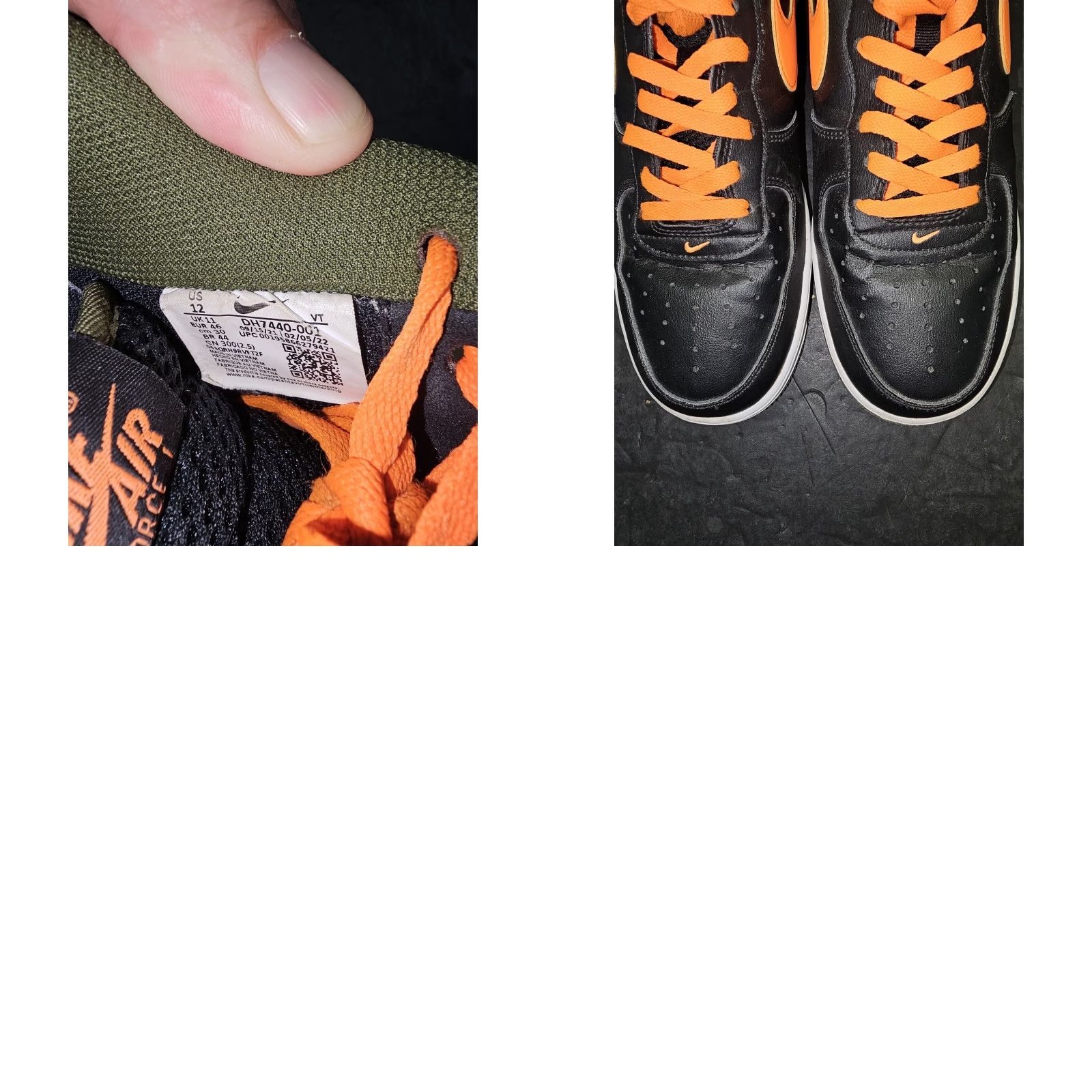 Nike NIKE Air Force 1 '07 Low LV8 DH7440-001 Black & Orange Hoops Men’s Size 12 Sneaker Size ONE SIZE - 9 Thumbnail