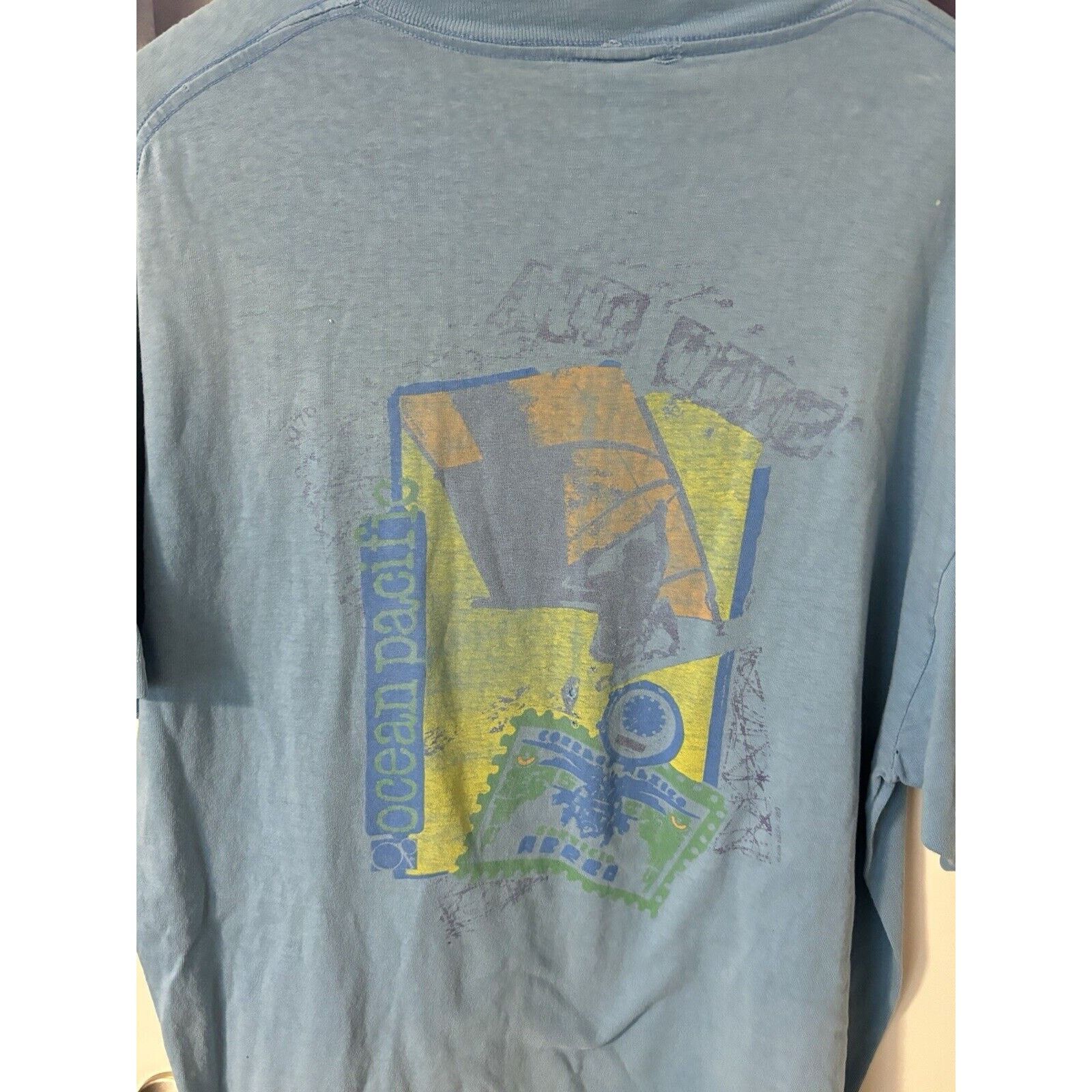 Other Vintage OP blue single stitched shirt distressed shirt rare Size US L / EU 52-54 / 3 - 8 Thumbnail