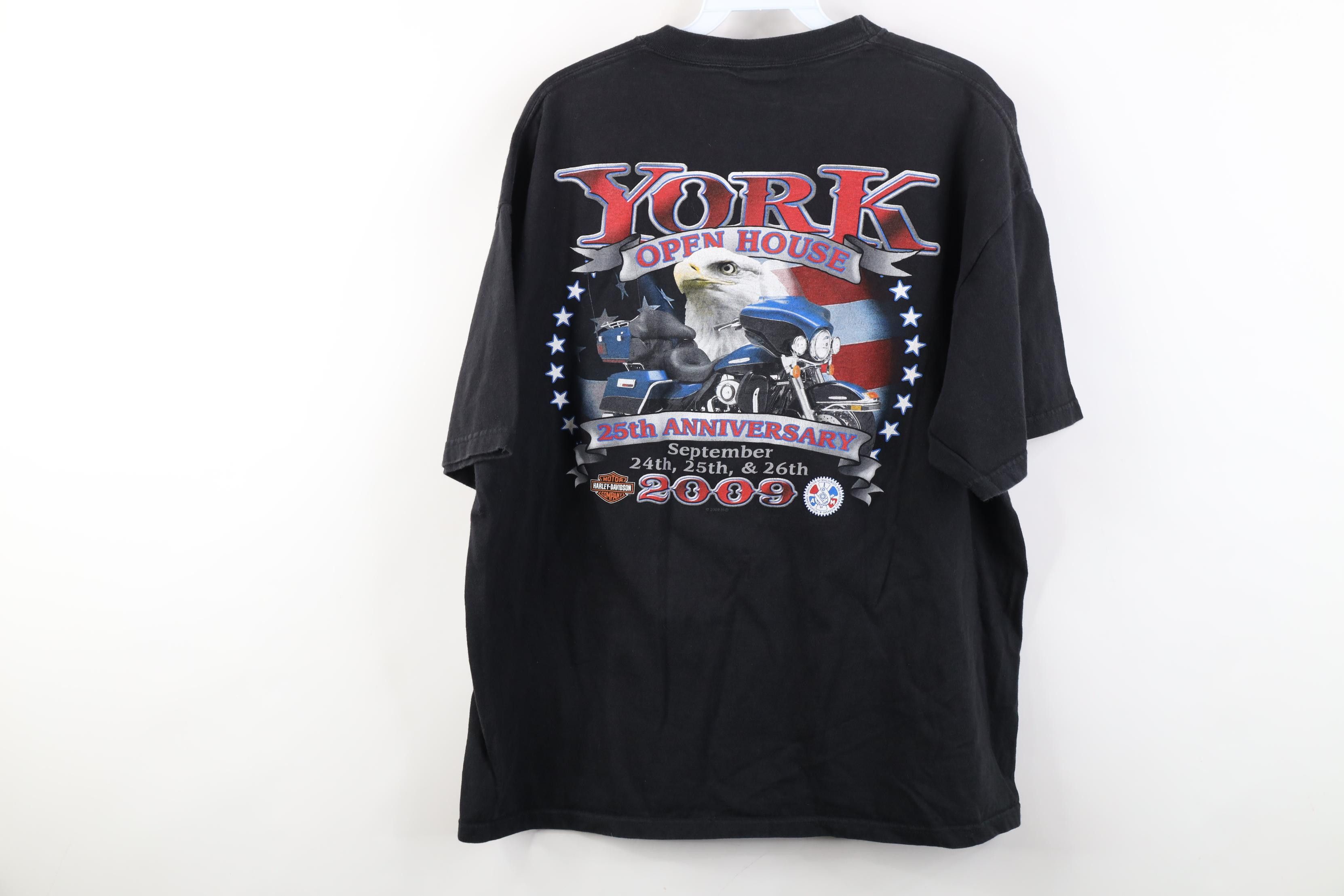 Harley Davidson Vintage Y2K Harley Davidson 2009 York Open House T-Shirt Size US XL / EU 56 / 4 - 12 Thumbnail