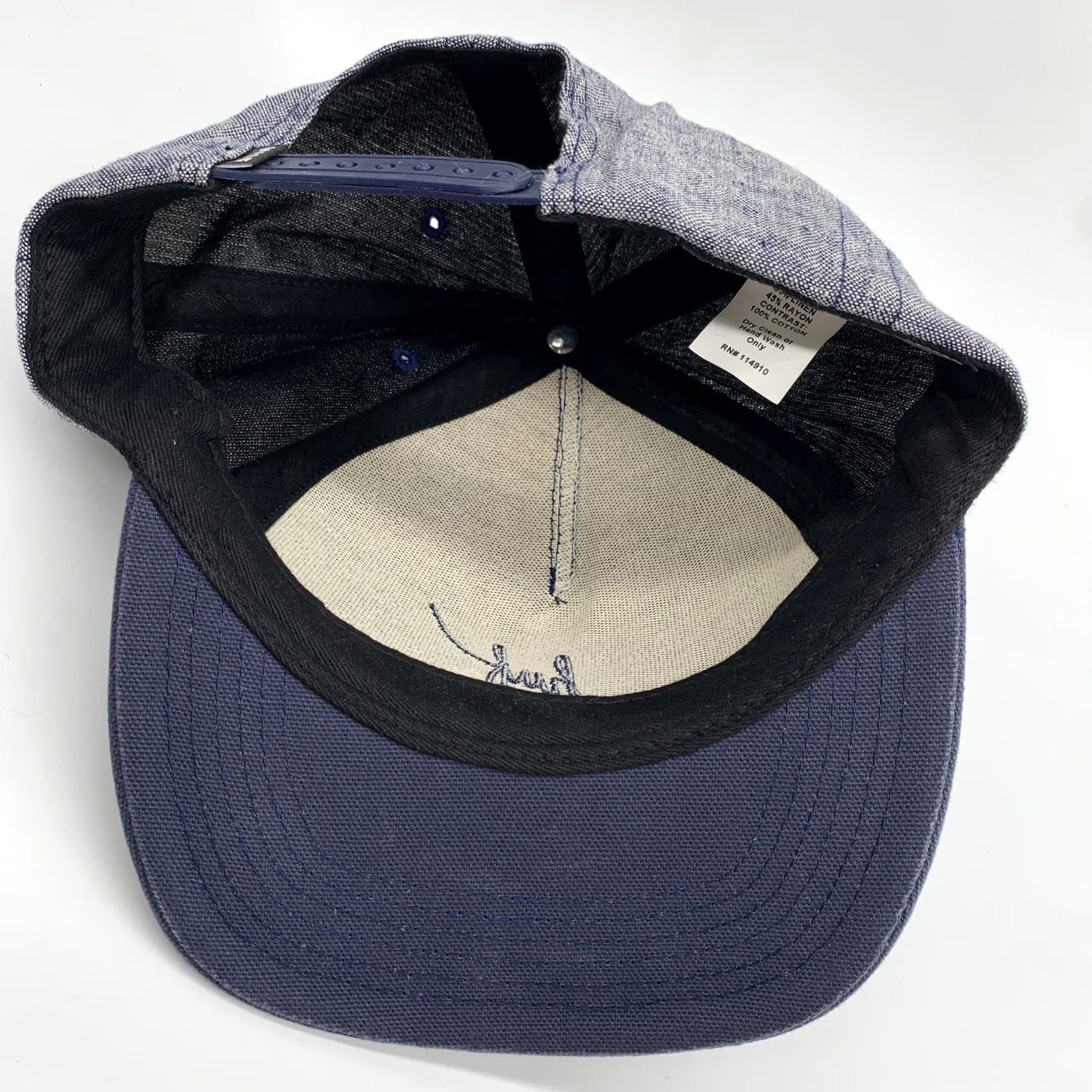 Huf HUF Hat Cap Snap Back Mens Blue Twill Linen Blend Baseball Logo One Size Size ONE SIZE - 4 Thumbnail