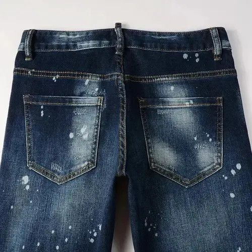 Japanese Brand × Jean Mens Non-Stretch Graffiti Slim Fit Ripped Jeans Size US 32 / EU 48 - 4 Thumbnail