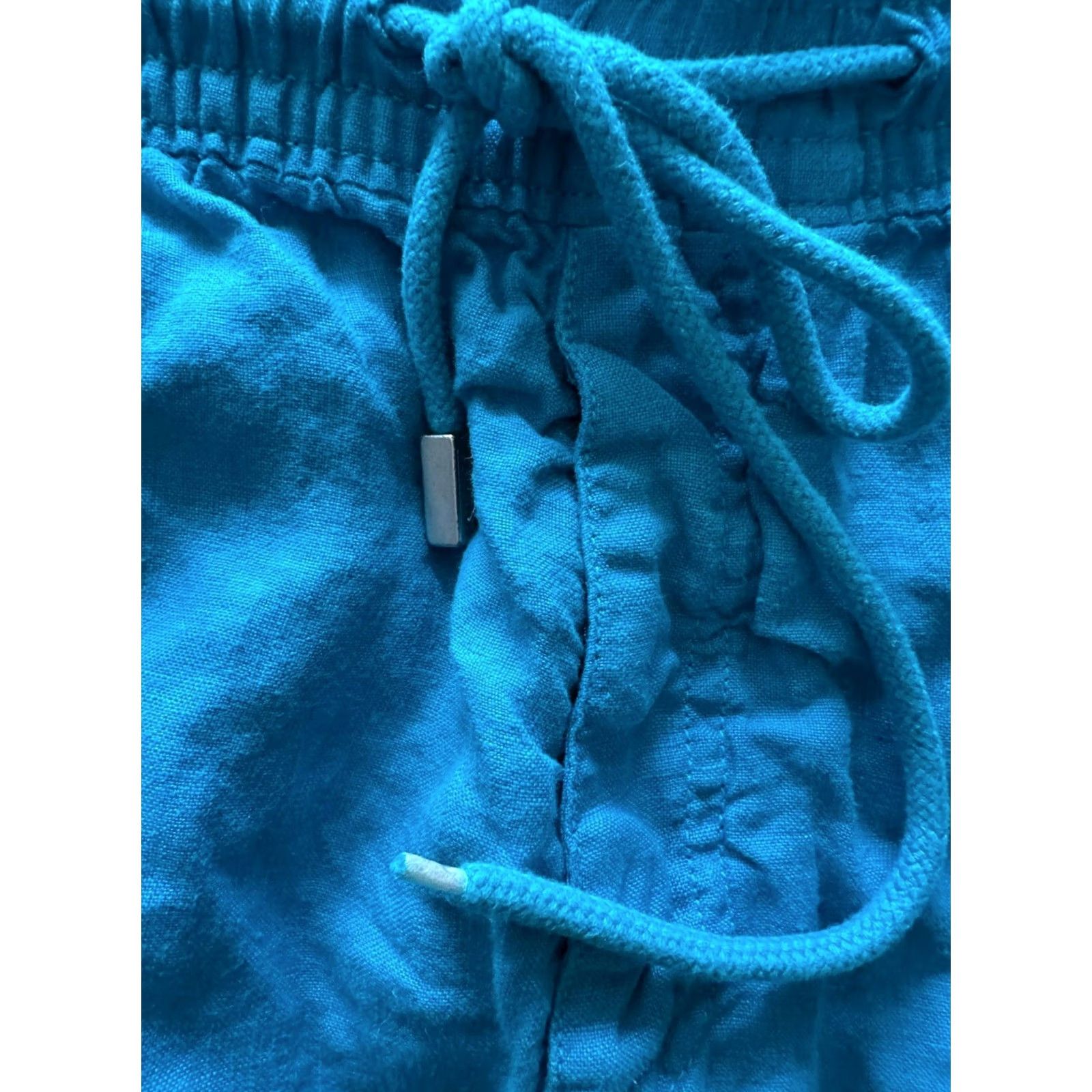 Vilebrequin VILEBREQUIN Mens XXXL Aqua Blue 100% Linen Classic Beach Cargo Shorts RARE Size US 39 - 3 Thumbnail