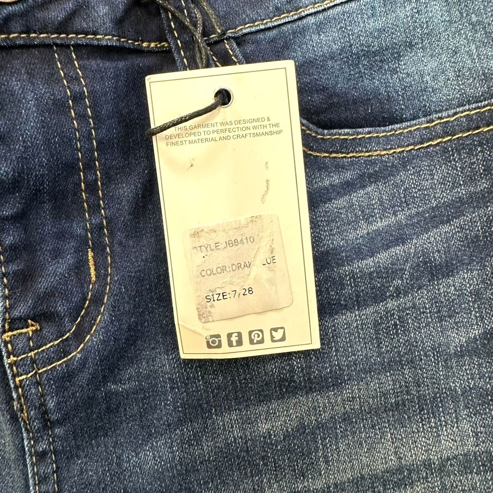 Vintage Judy Blue Jeans Women's 7/28 Blue Stretch Denim Crop Flare Fit Size 28" / US 6 / IT 42 - 2 Thumbnail