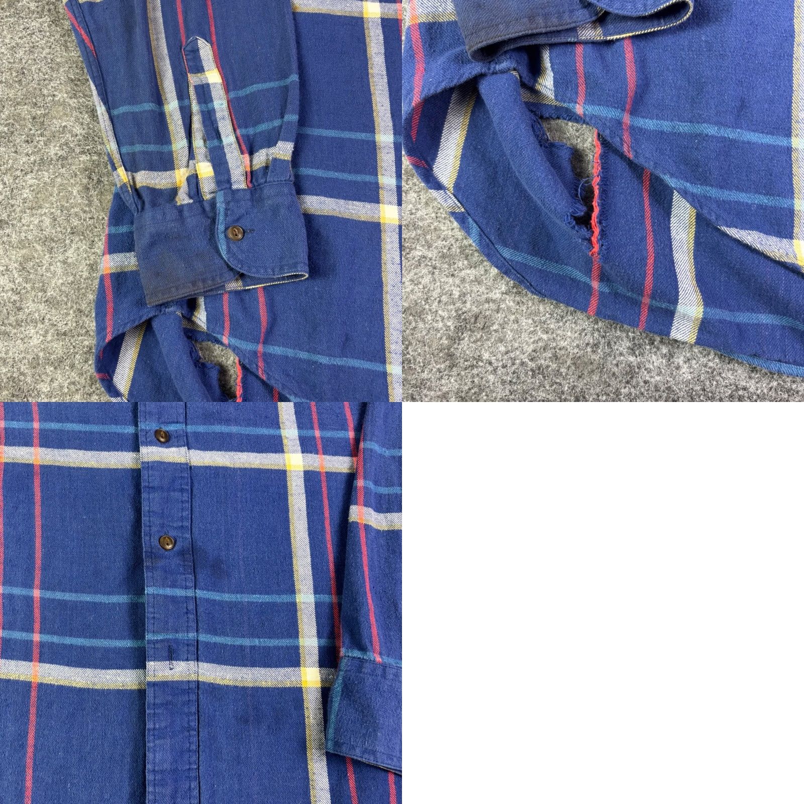Ralph Lauren VINTAGE Chaps Ralph Lauren Blue Plaid Flannel Shirt XL Long Sleeve Distressed Shirt Size US XL / EU 56 / 4 - 8 Thumbnail