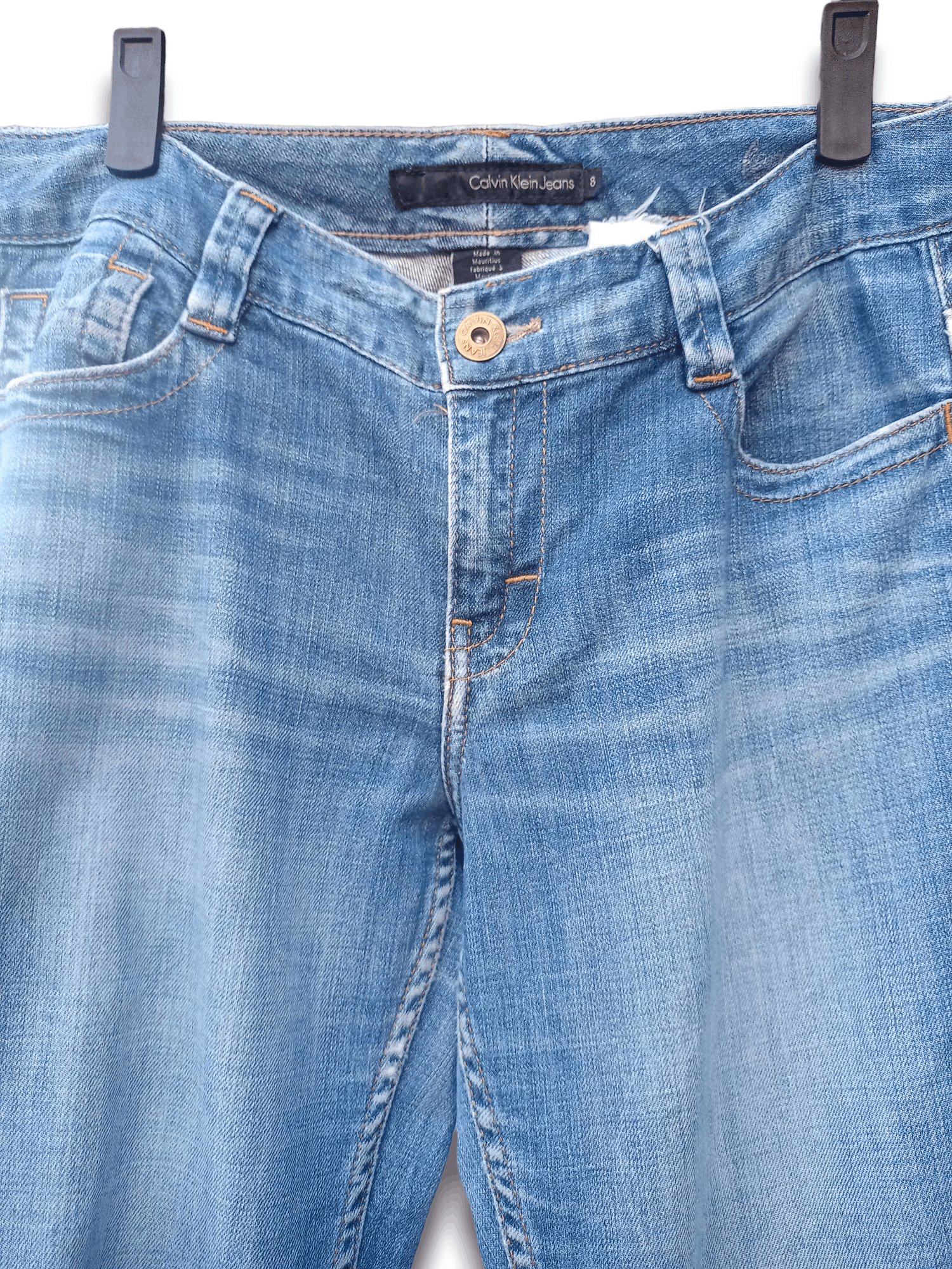 Calvin Klein Vintage Calvin Klein Blue Wah Distressed Flare Jeans 32x30 Size US 32 / EU 48 - 4 Thumbnail