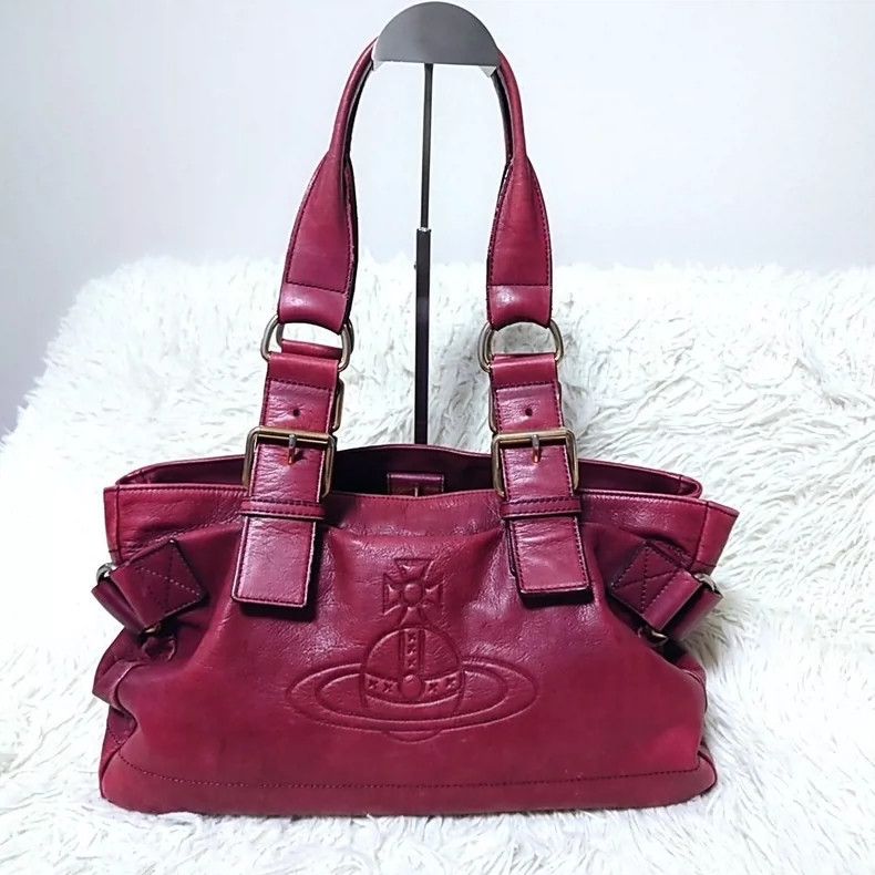 Vivienne Westwood size os Saturn embossed Burgundy red moto