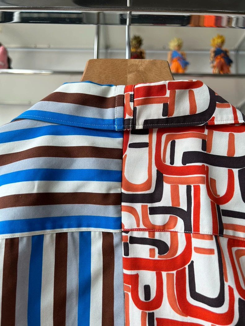 Prada Prada Double match18fw flame stripe stitching short-sleeved Size US S / EU 44-46 / 1 - 5 Thumbnail