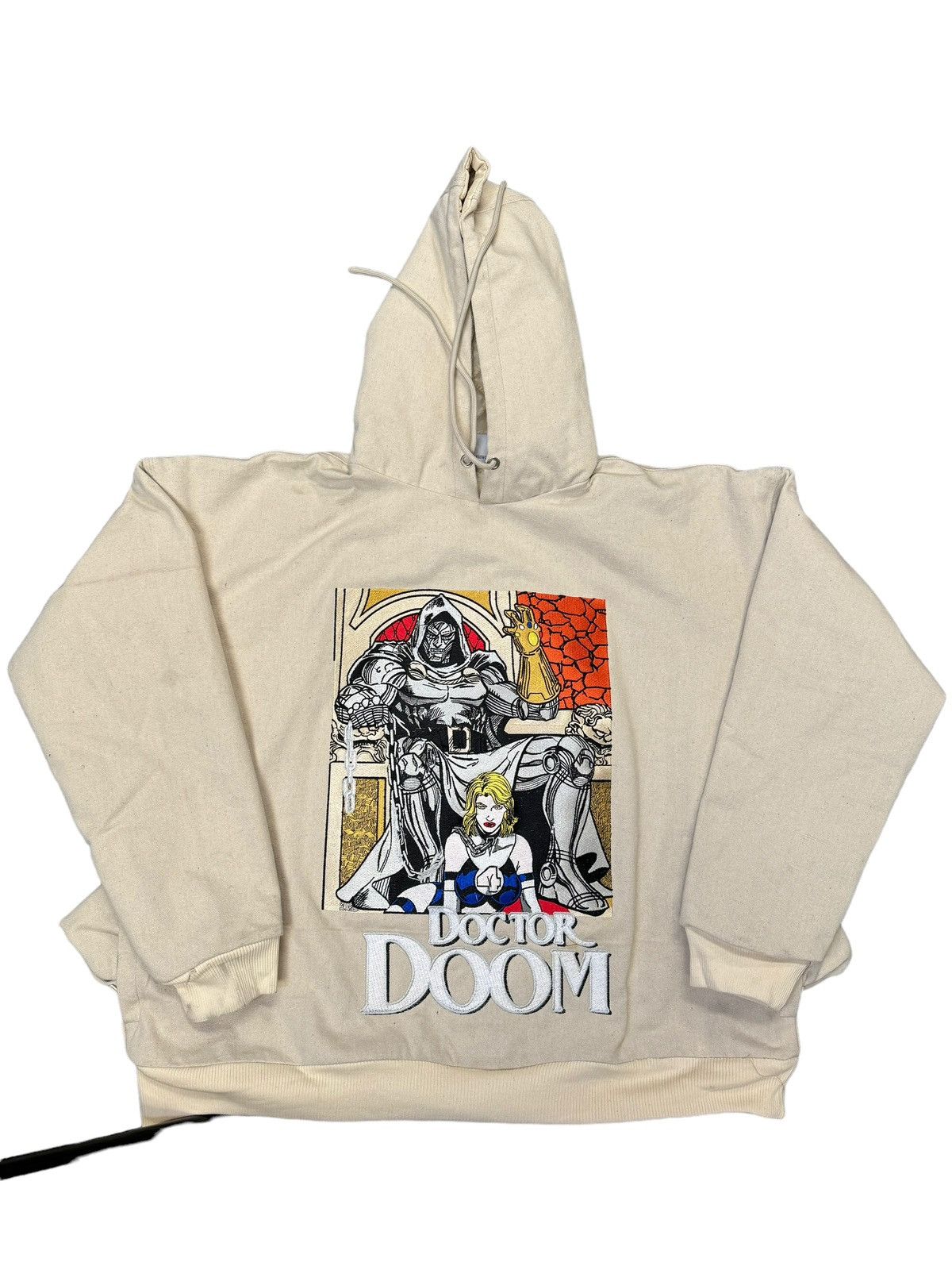 image of Dr. Doom Sue Storm Canvas Hoodie Super Fantastic 4 in Cream, Men's (Size Large)