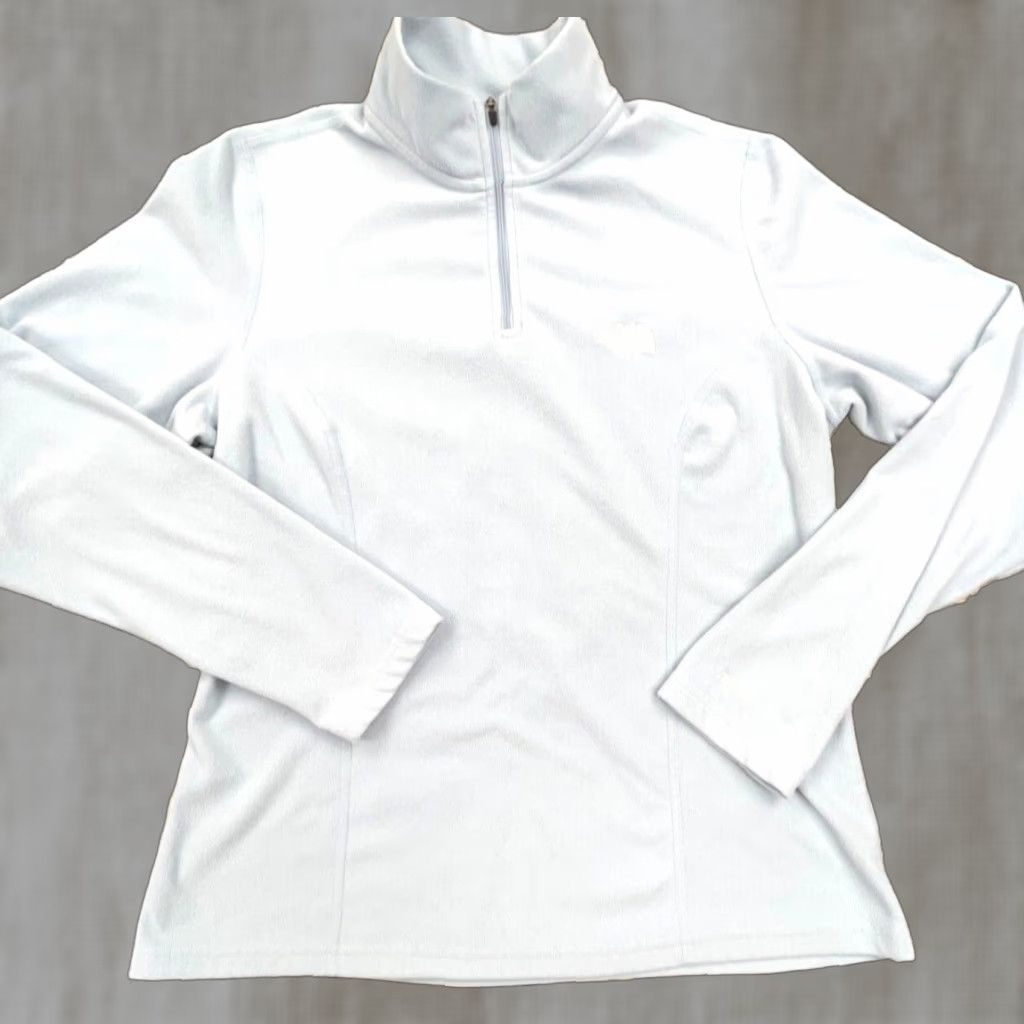 The North Face The North Face Pullover Sweater Women Large Light Blue 1/4 Zip TKA 100 Cap Sleeve Long Sleeve Mock Neck Fleece Polyester Blue Size L / US 10 / IT 46 - 1 Thumbnail