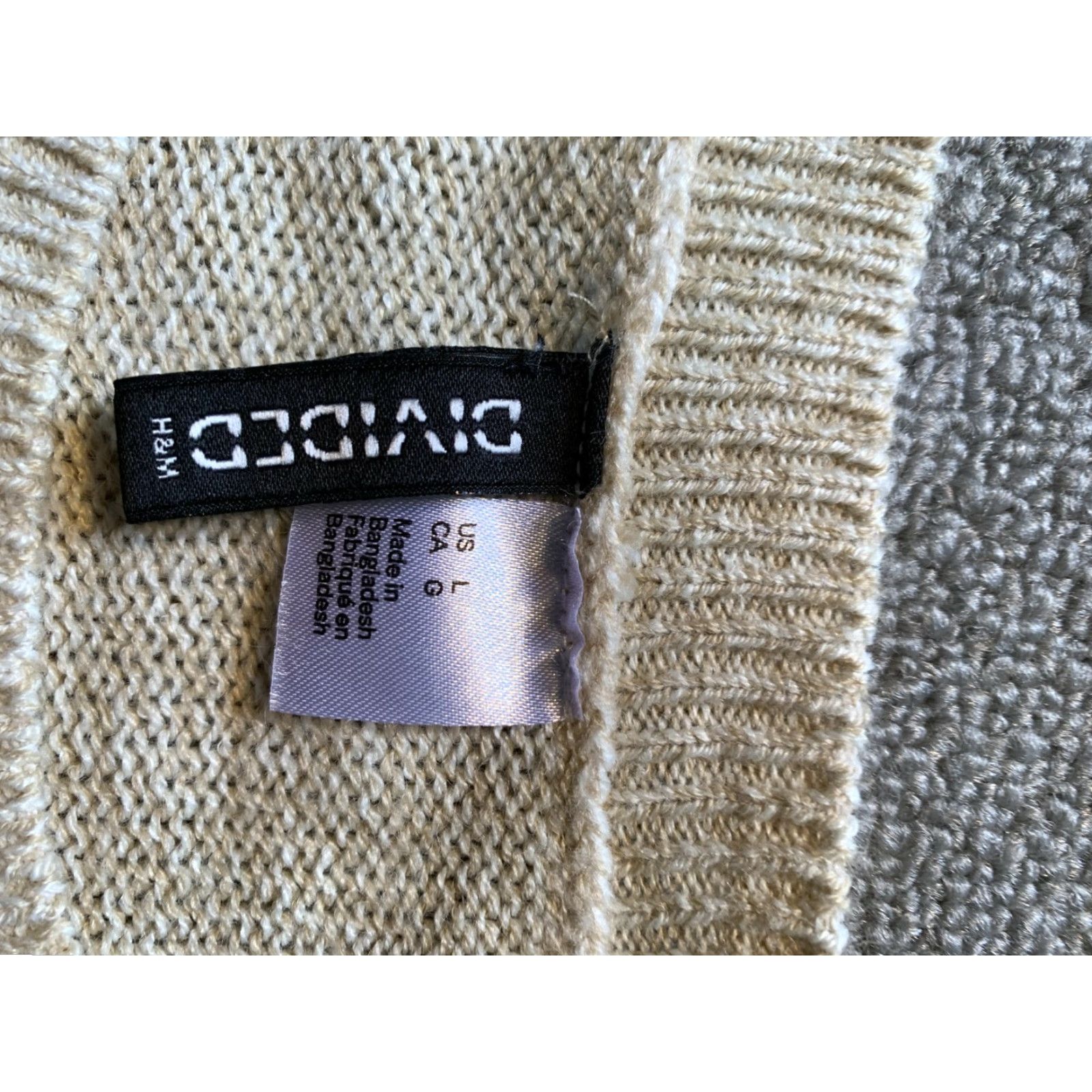 Vintage Divided Sweater Womens Large L Knit Crew Neck Long Sleeve Beige Knit Pullover Regular Size Top Size L / US 10 / IT 46 - 2 Thumbnail