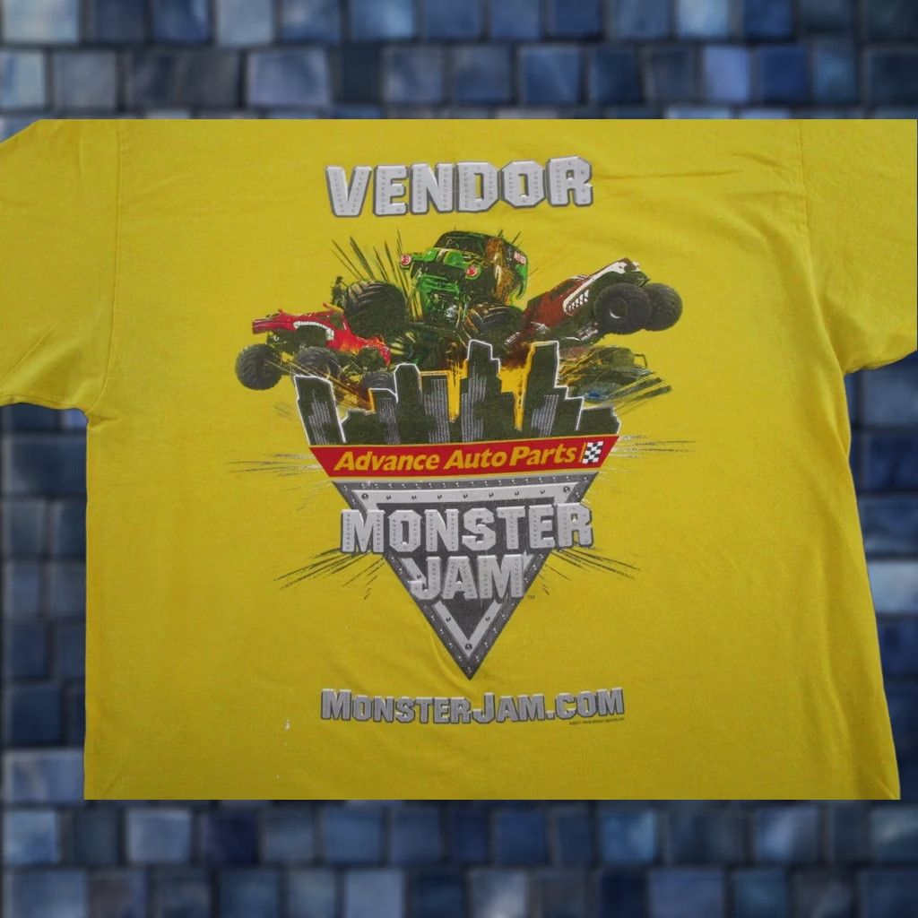 Vintage Monster Jam Advance Auto Parts Vendor T-Shirt Double Sided Mens XL Read Size US XL / EU 56 / 4 - 1 Thumbnail