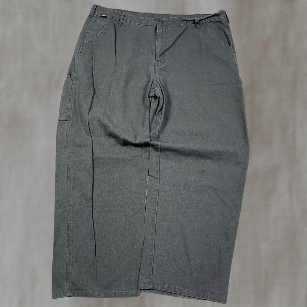 Olive Craftsman Pants Men 44x32 Green Carpenter Canvas Baggy Dark Olive Vintage Y2K Casual Workwear 5-Pocket Regular Straight Mens Size US 44 / EU 60 - 1 Thumbnail
