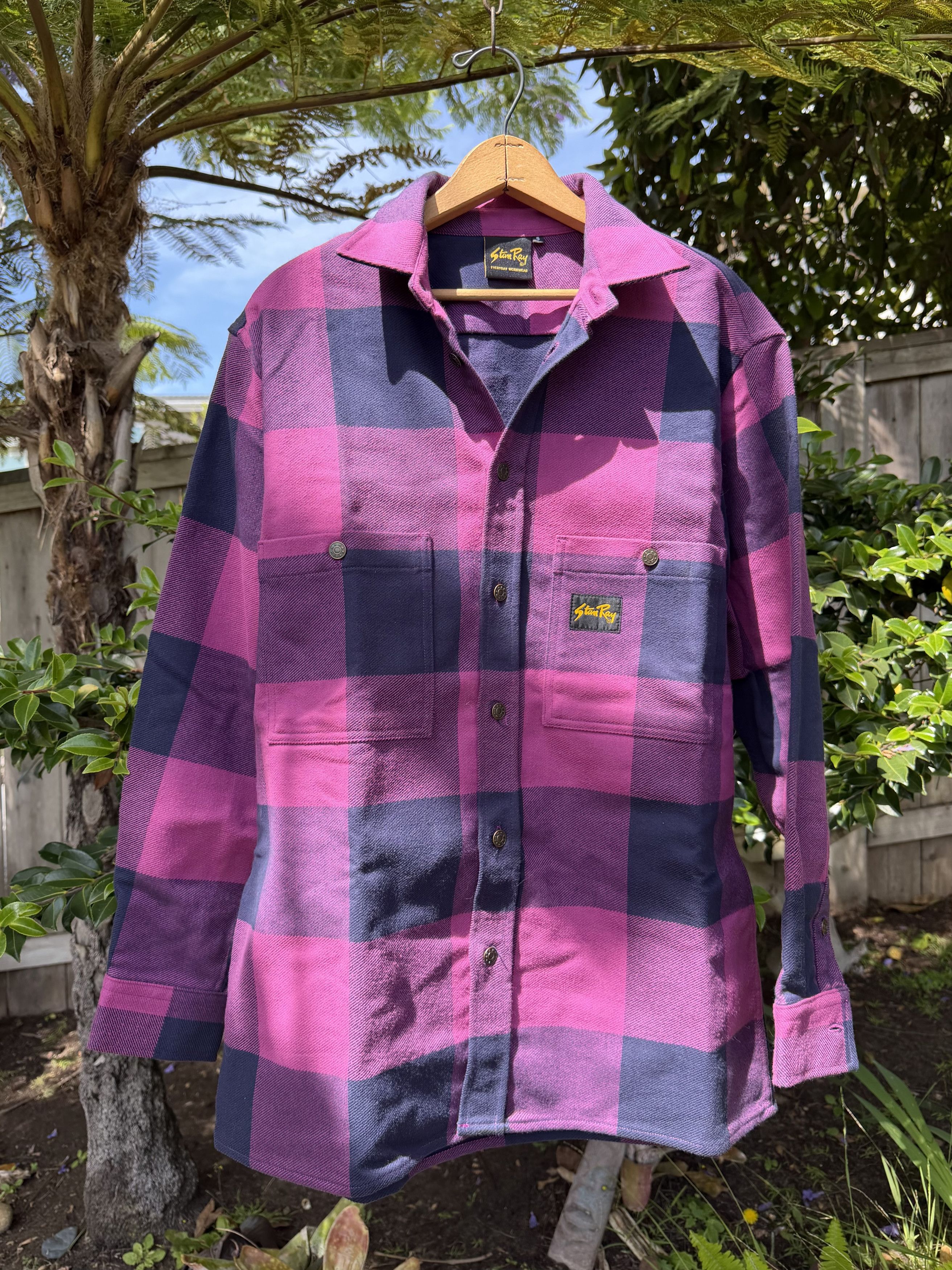 Stan Ray Stan Ray Flannel Shirt Jacket Purple Check Small Size US S / EU 44-46 / 1 - 1 Thumbnail