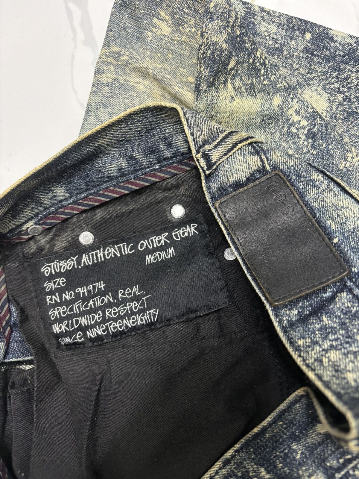 Stussy 🔥CRAZY ARCHIVE STUSSY VINTAGE CUSTOM BLEACH DISTRESS DENIM Size US 30 / EU 46 - 8 Thumbnail