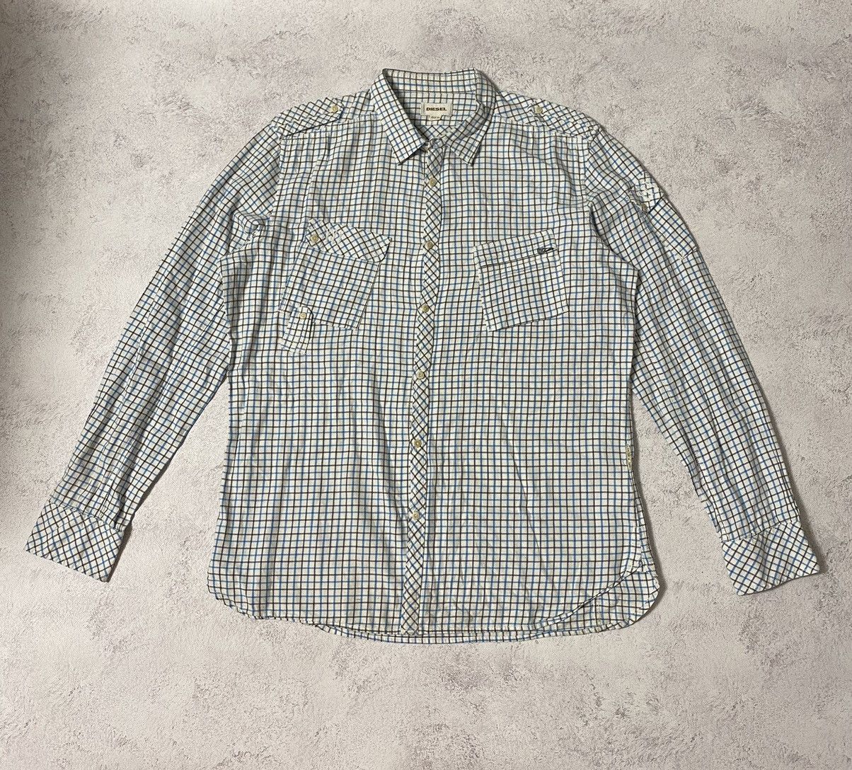 Diesel Vintage Diesel Button Up Check Shirt Zip Pocket Size XL Size US XL / EU 56 / 4 - 1 Thumbnail