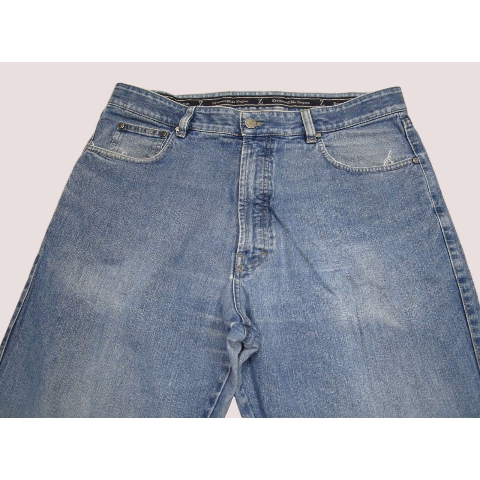 Ermenegildo Zegna Ermenegildo Zegna Jeans Men 38 Blue Straight Loose Pants Light Wash Italy Made Size US 38 / EU 54 - 1 Thumbnail