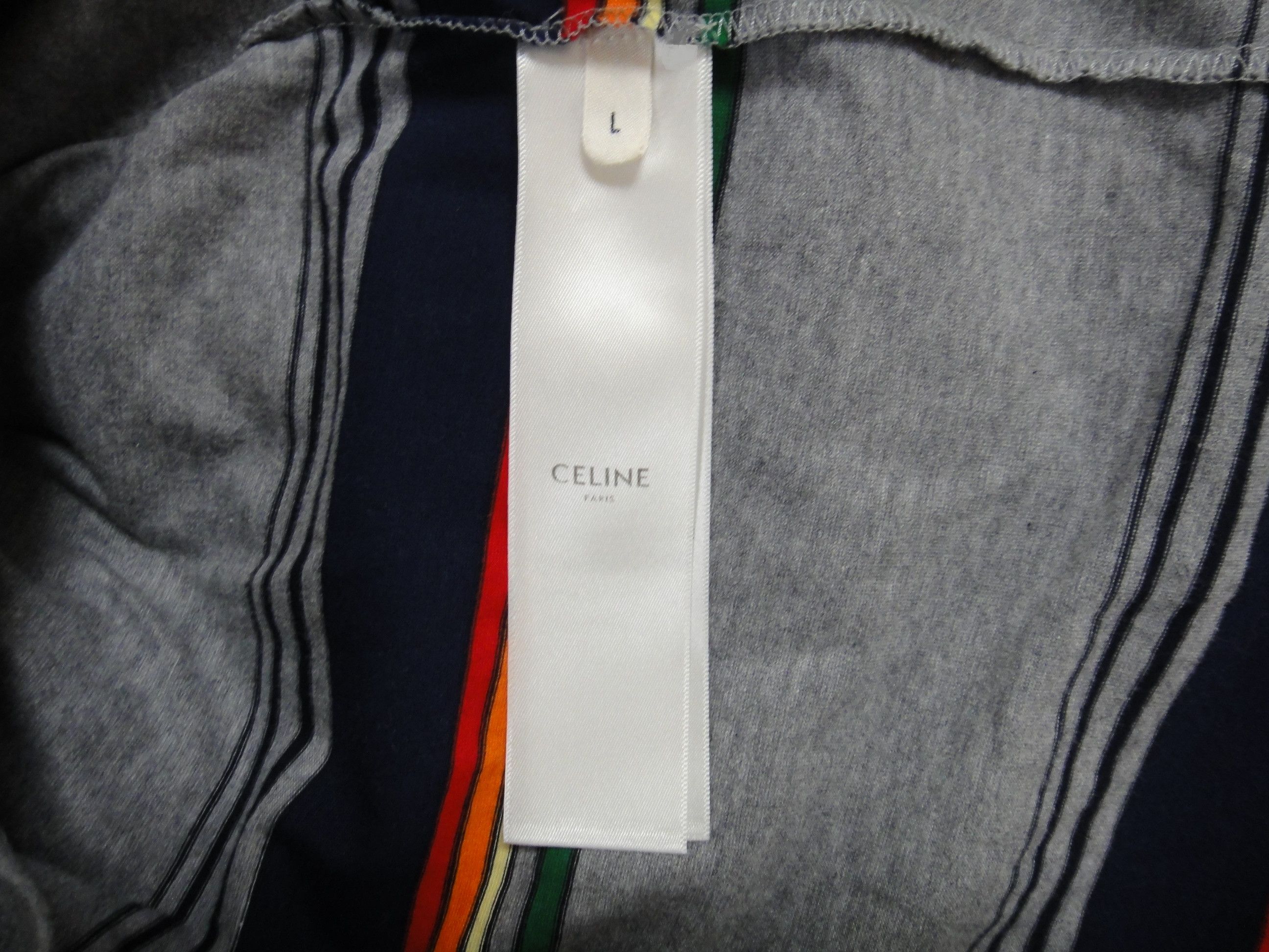 Celine CELINE Striped T-shirt with receipt Size US L / EU 52-54 / 3 - 4 Thumbnail