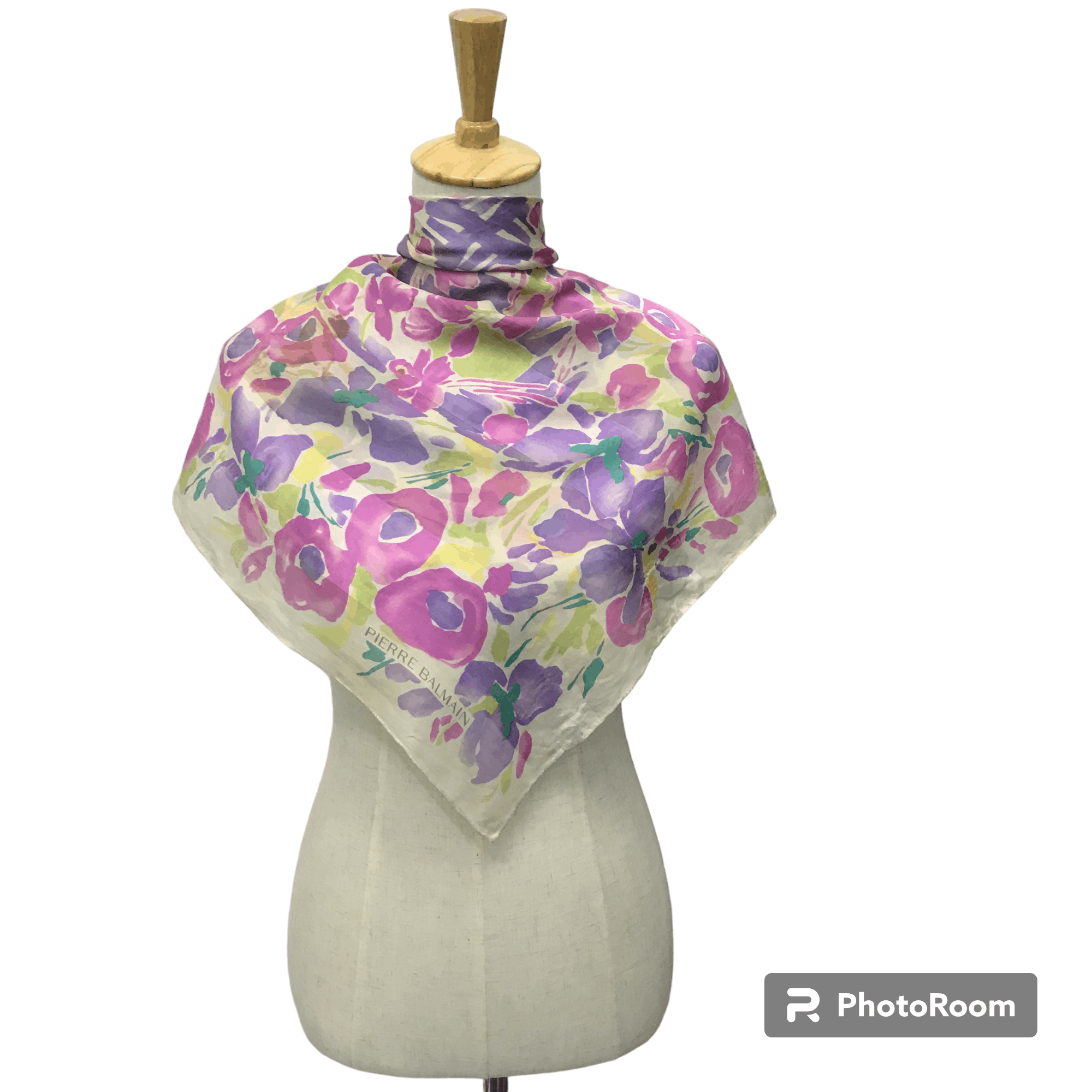 Pierre Balmain Vintage Pierre Balmain Floral Silk Scarf M16 Size ONE SIZE - 1 Thumbnail