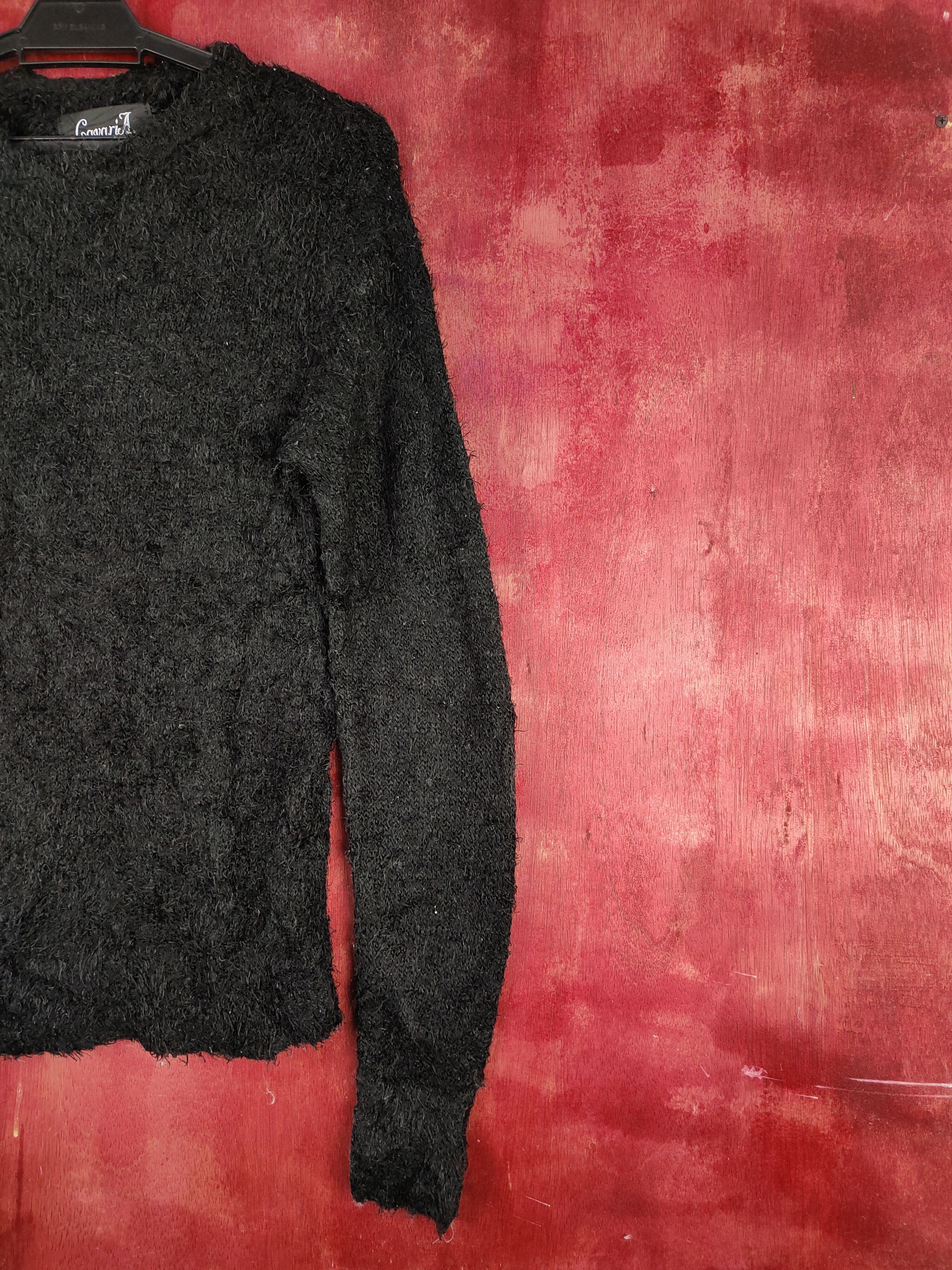 Homespun Knitwear × Japanese Brand × Vintage Gavari A Black Shag Shaggy Fur Mohair Knitwear #S#2068 Size S / US 4 / IT 40 - 5 Thumbnail