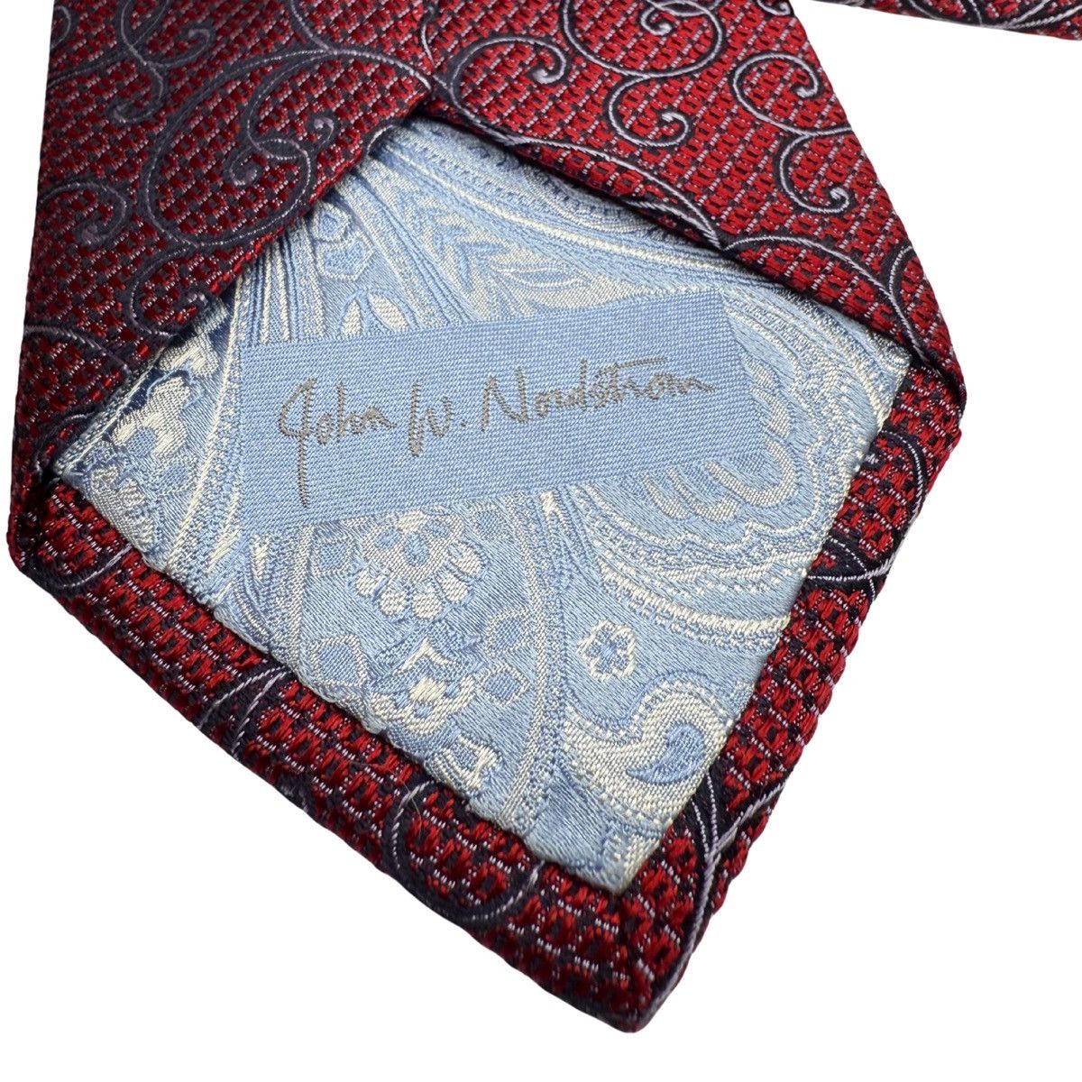 Nordstrom John W. Nordstrom Silk Tie, Red & Navy, Like New Size ONE SIZE - 4 Thumbnail