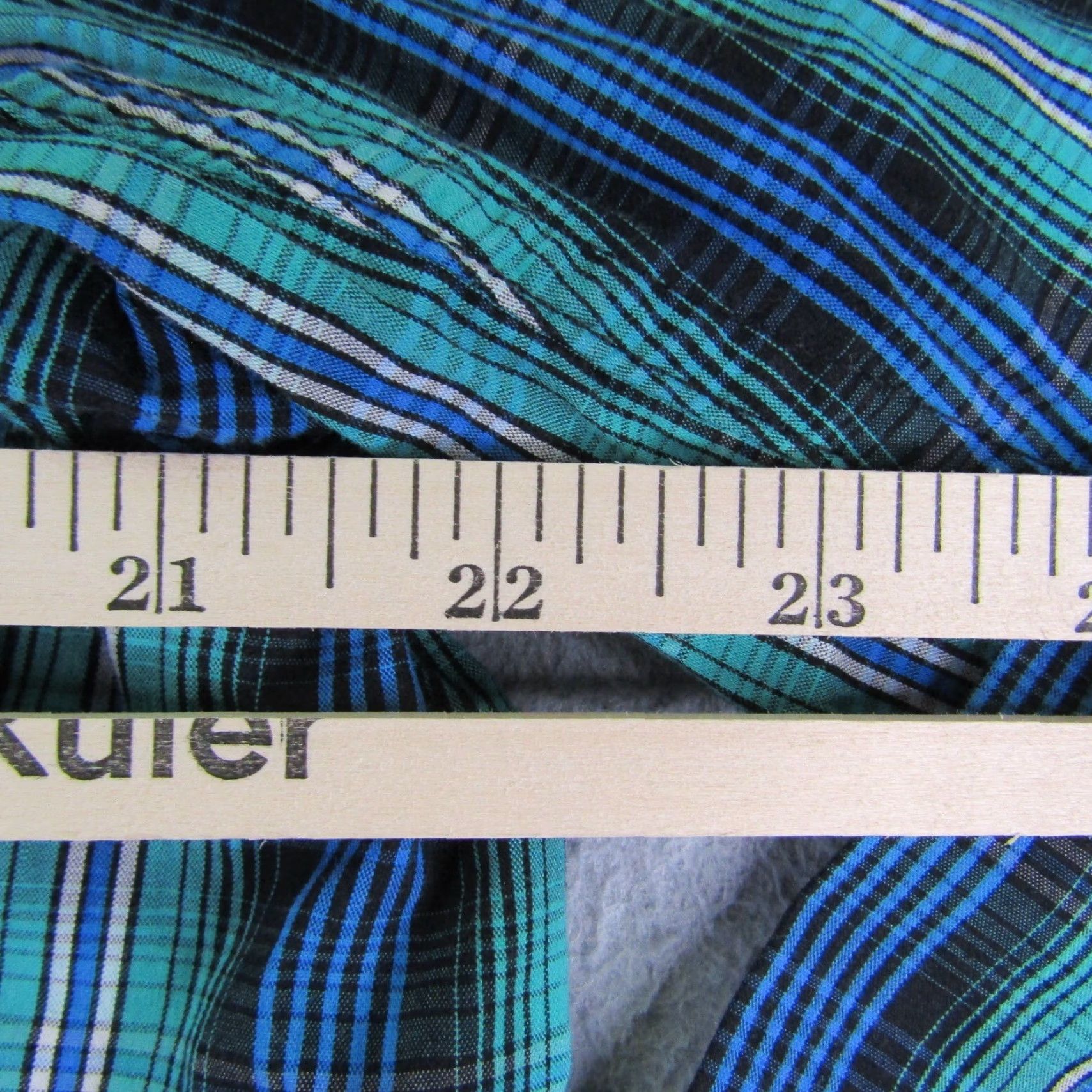 Wrangler VINTAGE Wrangler Men's Shirt Medium Blue Green Plaid Western Cowgirl Cowboy 90s Button Up Size US M / EU 48-50 / 2 - 6 Thumbnail