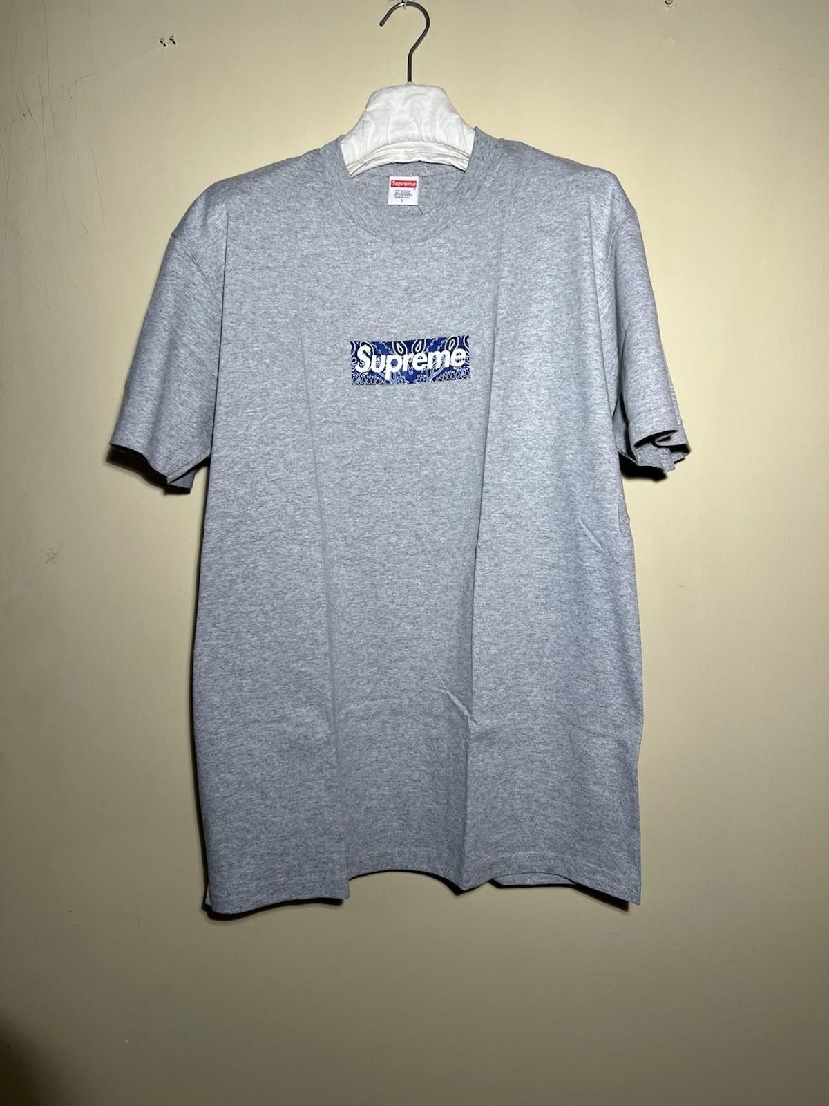 Supreme FW19 Supreme Bandana Box Logo Tee Heather Grey L 2019 Size US L / EU 52-54 / 3 - 2 Thumbnail