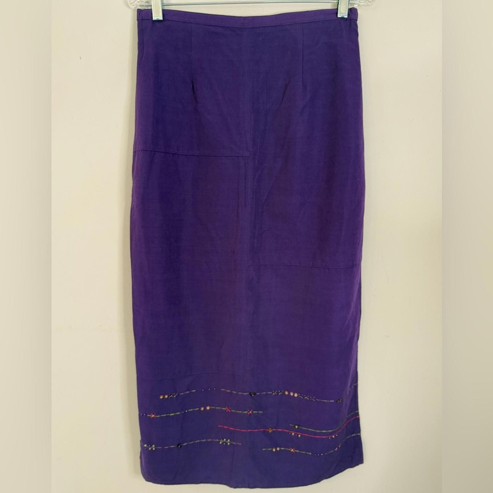 Other Koret vintage purple midi skirt embellishments SZ M Size 32" / US 10 / IT 46 - 1 Thumbnail