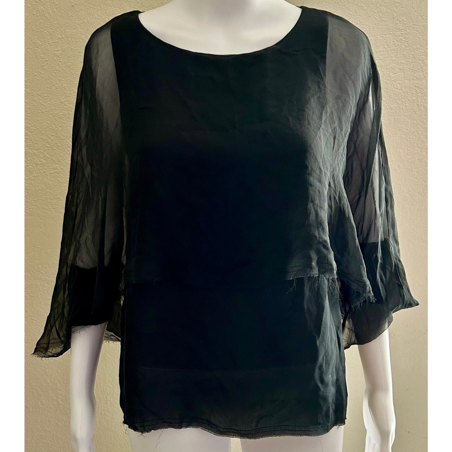 Other Go by GoSilk | Peasant Sleeve Flowy Tunic Blouse | Medium Size M / US 6-8 / IT 42-44 - 1 Thumbnail
