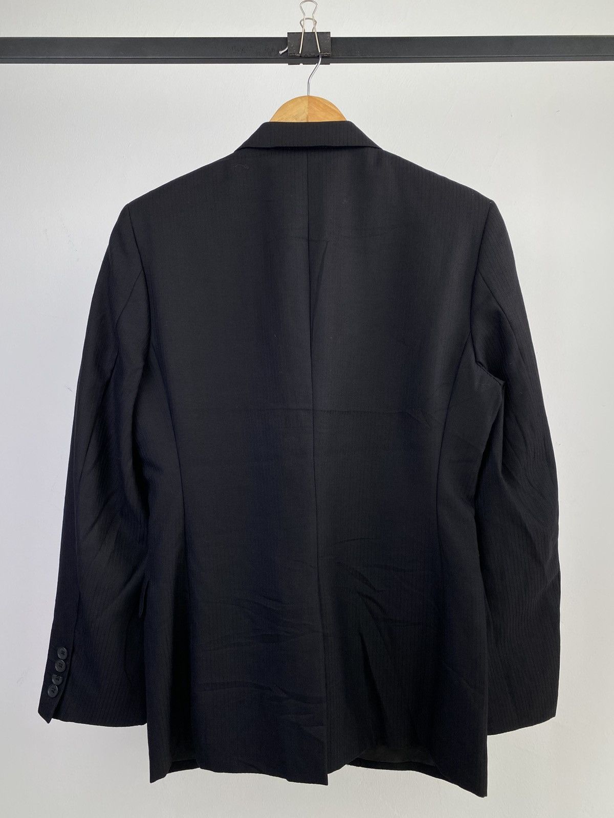 Yohji Yamamoto Vintage 90’s AAR by Yohji Yamamoto Black Pinstripe Blazer Size US M / EU 48-50 / 2 - 5 Thumbnail
