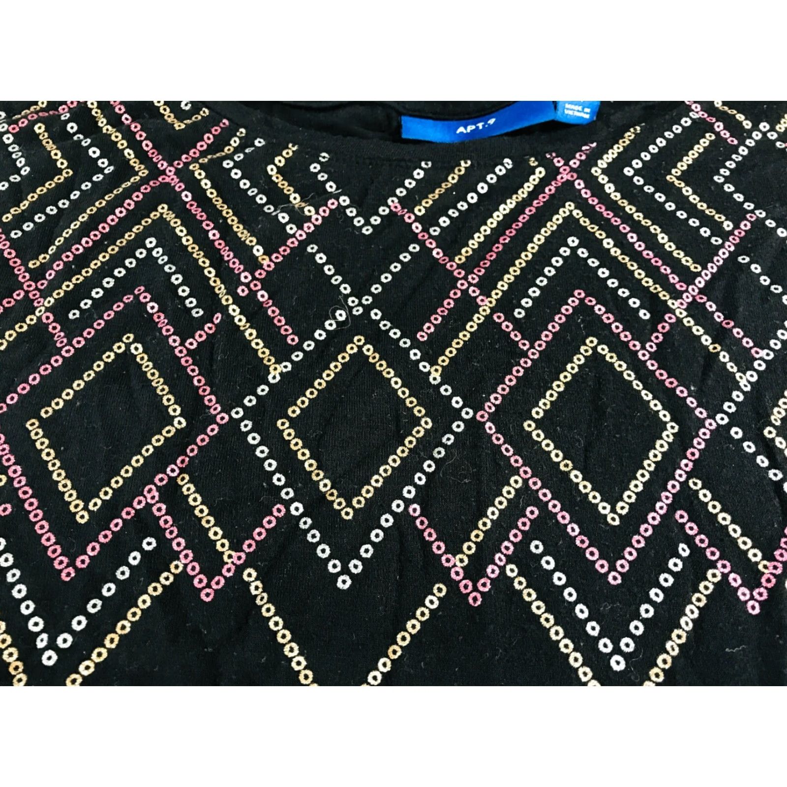 Apt. 9 APT.9 Shirt, Women's Medium, Pink Black Gold, Short Sleeve, T-Shirt, Women, Casual, Modern Theme, Vintage No Size M / US 6-8 / IT 42-44 - 3 Thumbnail
