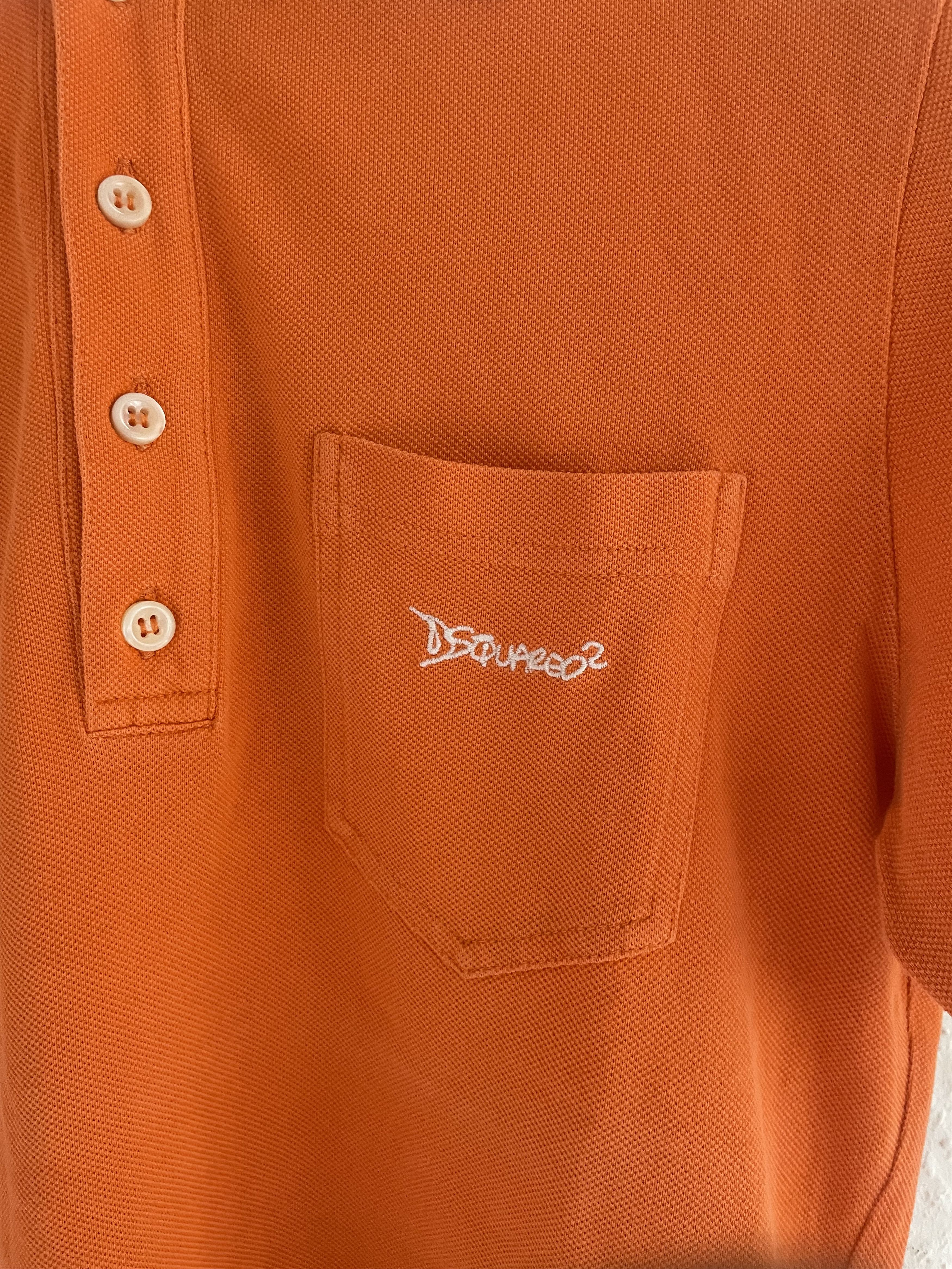 Dsquared2 SS05 Graffiti Logo Polo Orange Size US L / EU 52-54 / 3 - 2 Thumbnail
