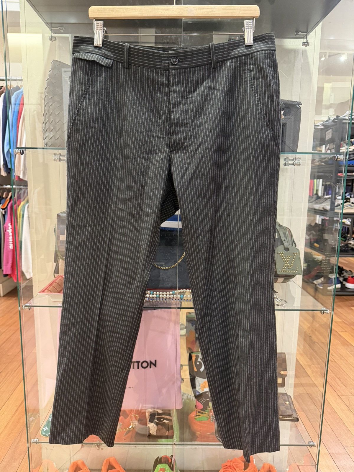 Maison Margiela Maison Margiela Wool Cashmere Pinstripe Trousers Size US 34 / EU 50 - 1 Thumbnail
