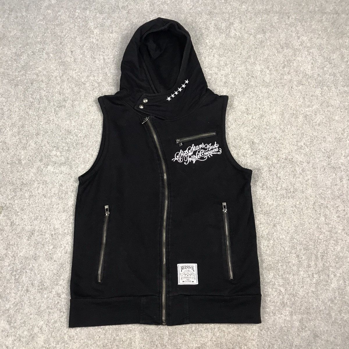 Japanese Brand RUSS.K BLACK VEST PUNK BLACK STYLE Size US S / EU 44-46 / 1 - 2 Thumbnail