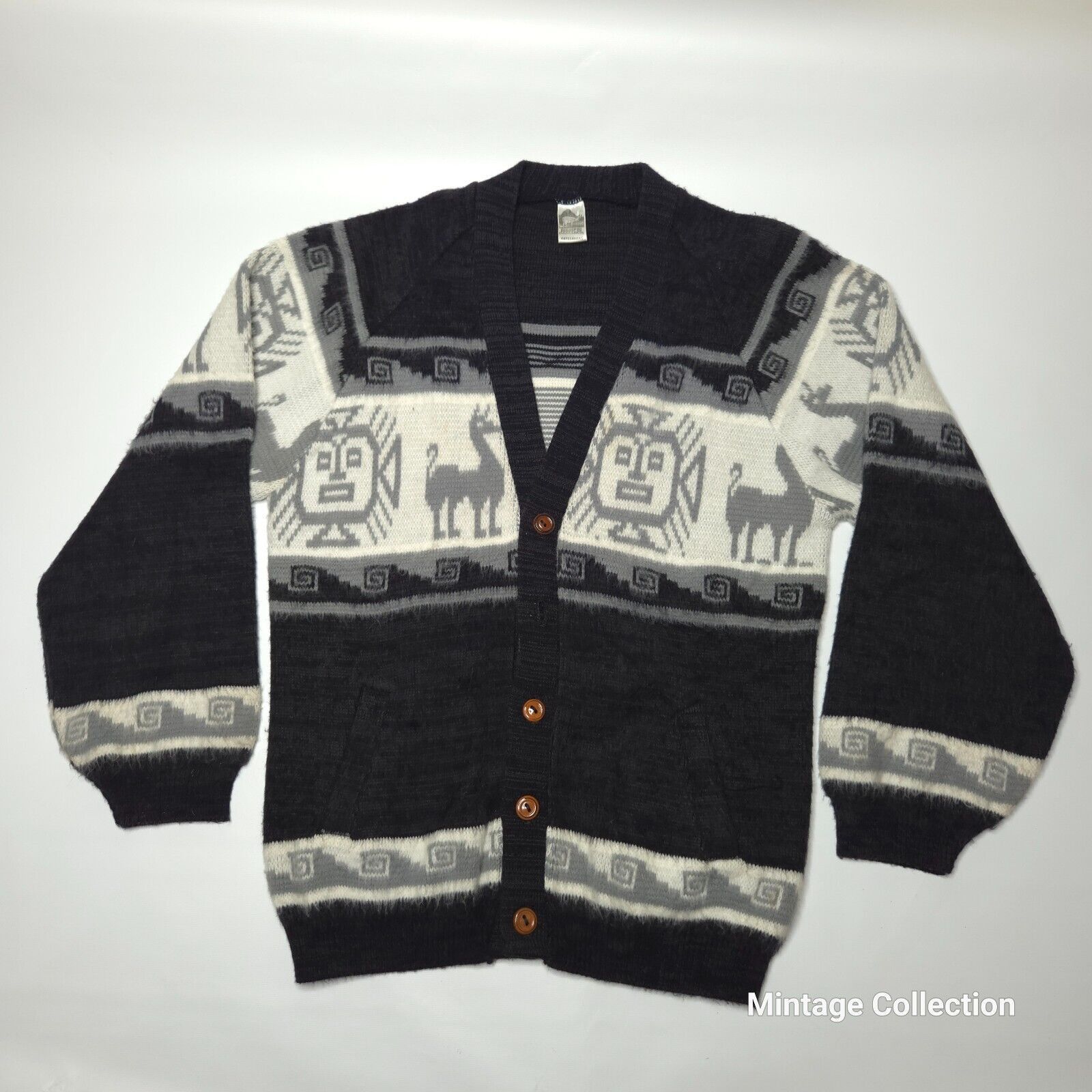 Other VINTAGE INCA ARTESANIAS WOVEN KNIT WOOL CARDIGAN SWEATSHIRT Size US M / EU 48-50 / 2 - 1 Thumbnail
