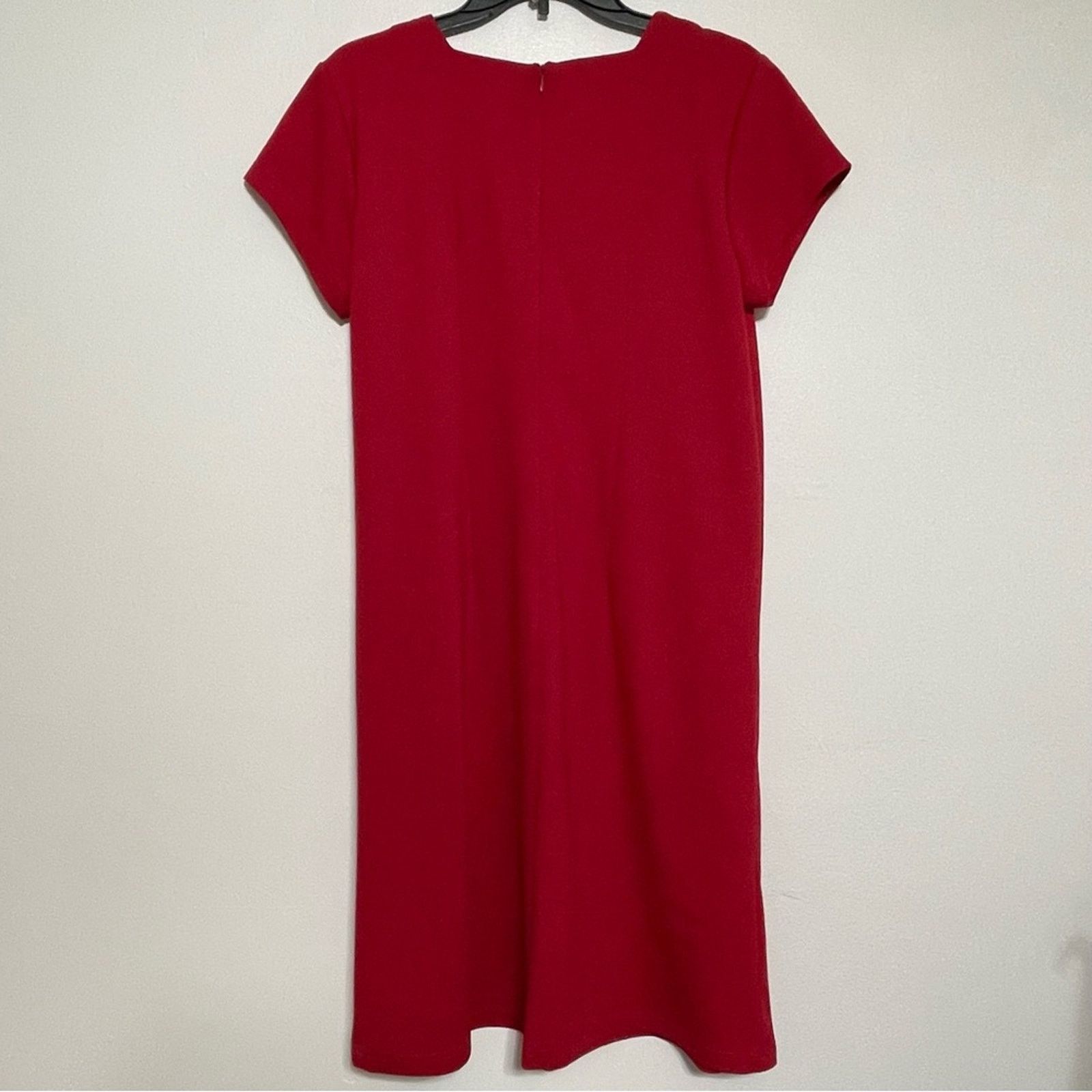 Other Lennie Nina Leonard Red Sheath Dress Medium Darted Size M / US 6-8 / IT 42-44 - 2 Thumbnail