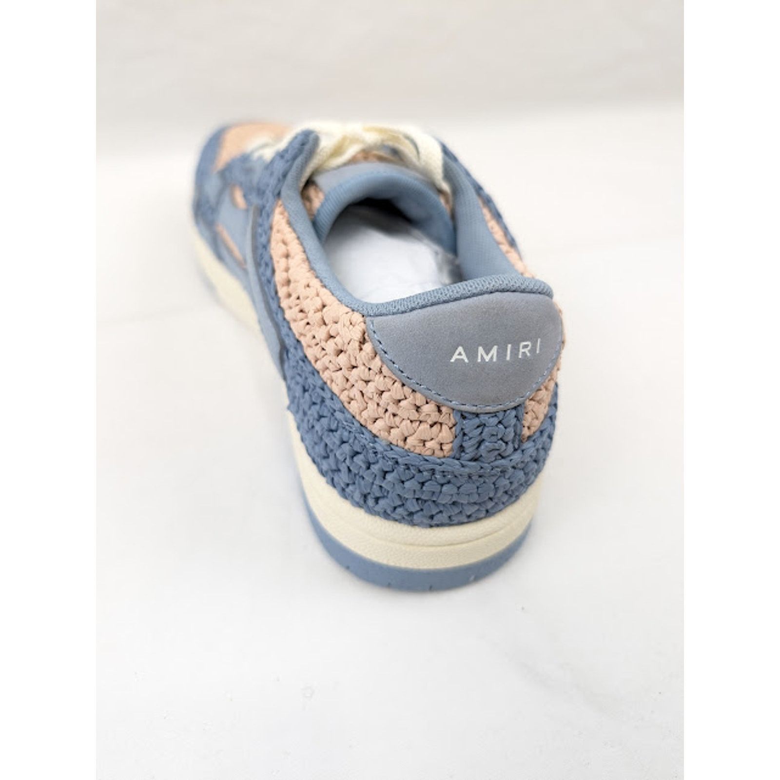 Amiri o1rshd1 Q:4 / Raffia Skelton Low-Top Sneakers in Blue Size US 12 / EU 45 - 11 Thumbnail