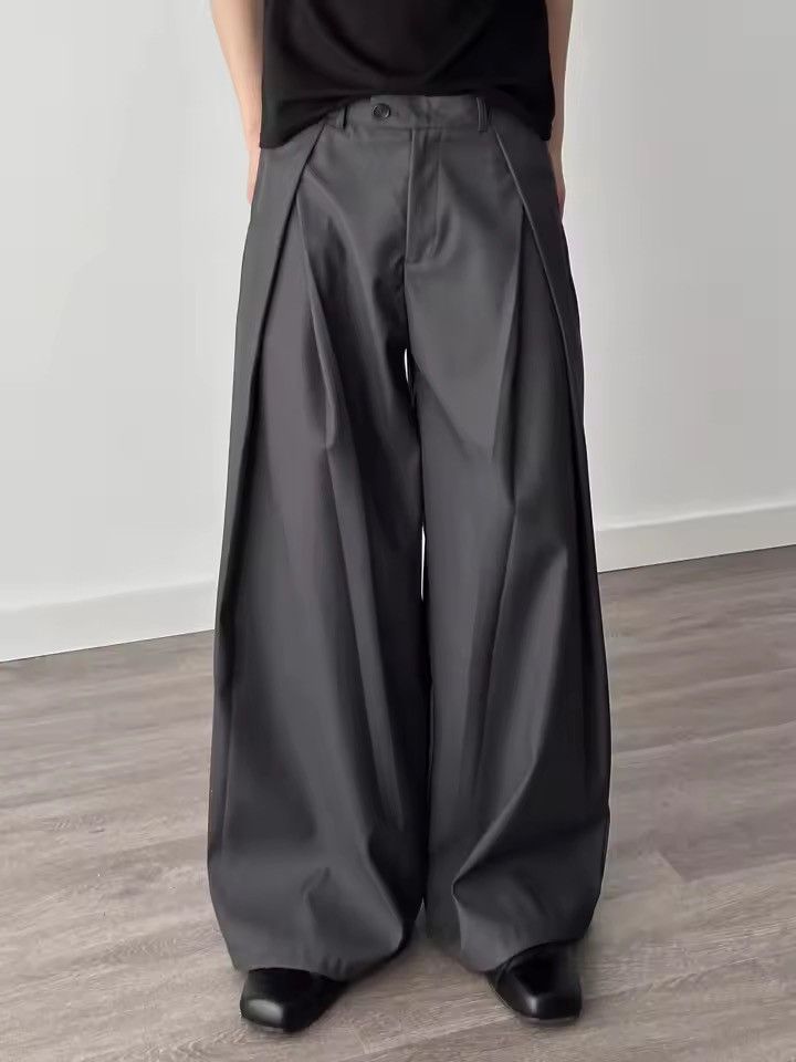 Vintage Wide Leg Dress Pants, Pleated Formal Trousers Size US 30 / EU 46 - 2 Thumbnail