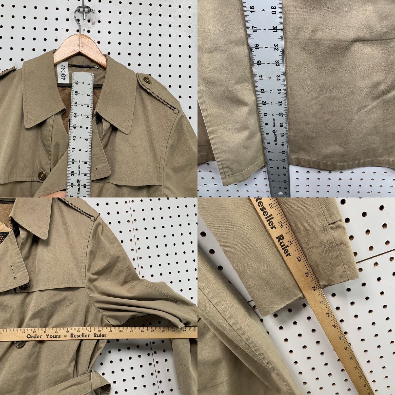 Hart Schaffner Marx VINTAGE Hart Schaffner Marx Trench Coat Mens 42R Wool Double Breast Corporate Coat Size US XS / EU 42 / 0 - 9 Thumbnail