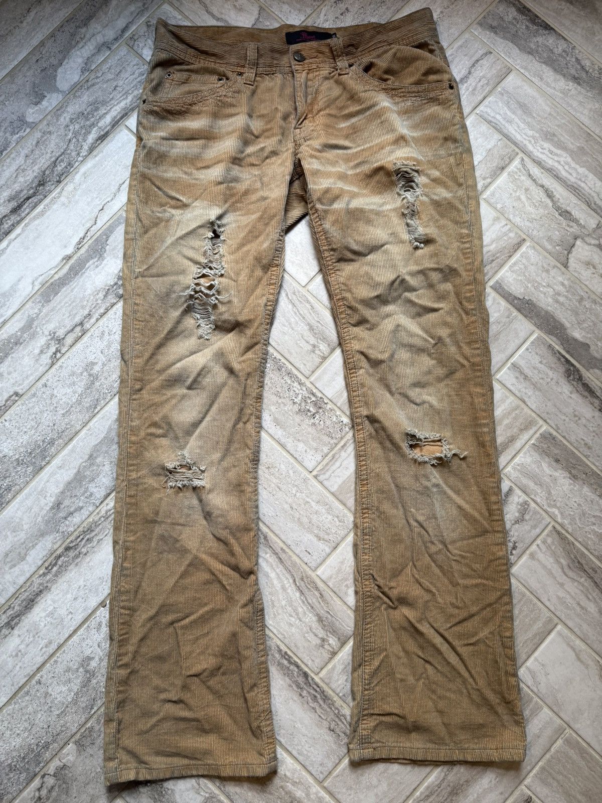 Japanese Brand distressed midas flare corduroy pants Size US 29 - 1 Thumbnail