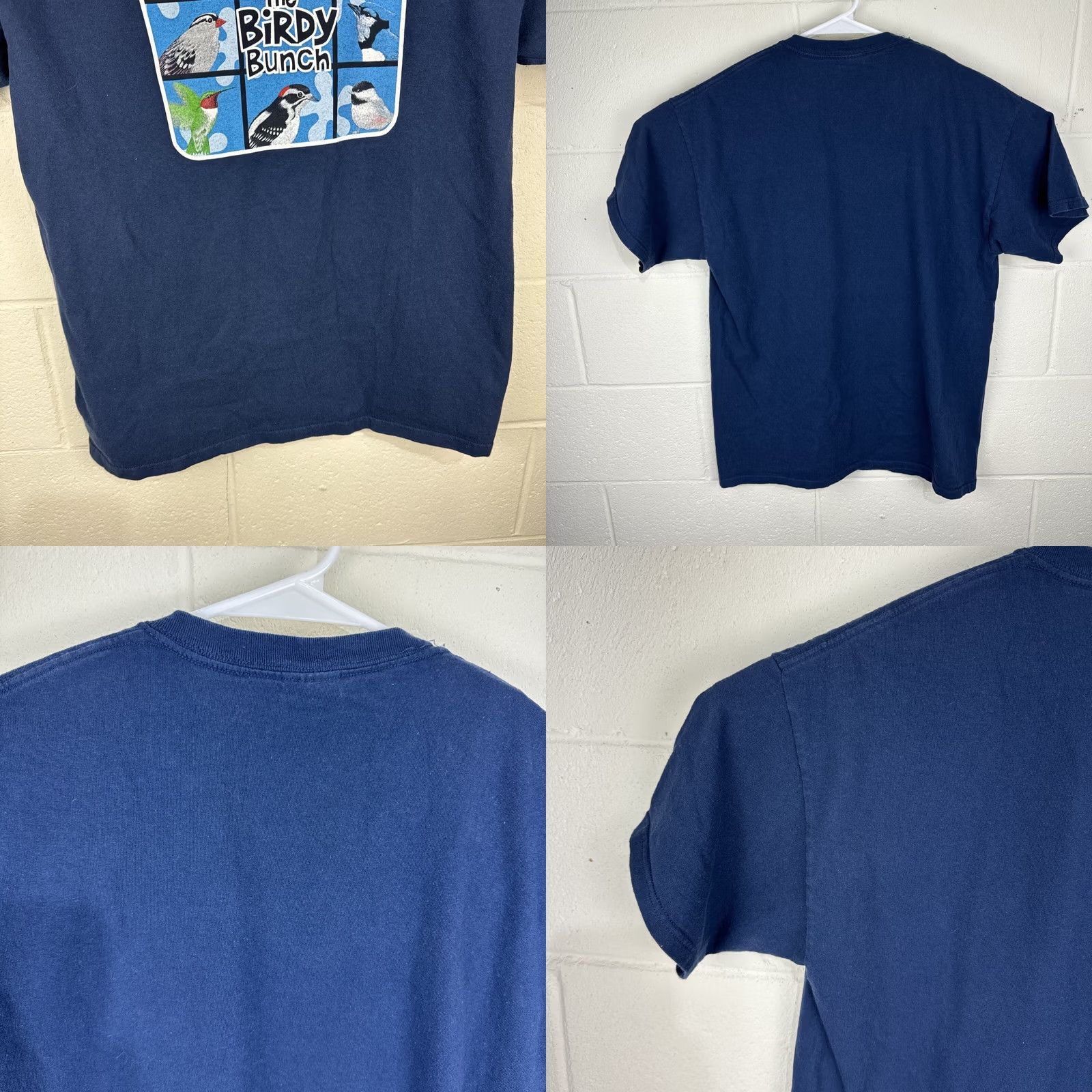 Gildan VINTAGE The Birdy Bunch T Shirt Blue Large Brady Bunch Parody Bird Y2K Watching Mens Shirts 90s Animals Tv Size US L / EU 52-54 / 3 - 8 Thumbnail