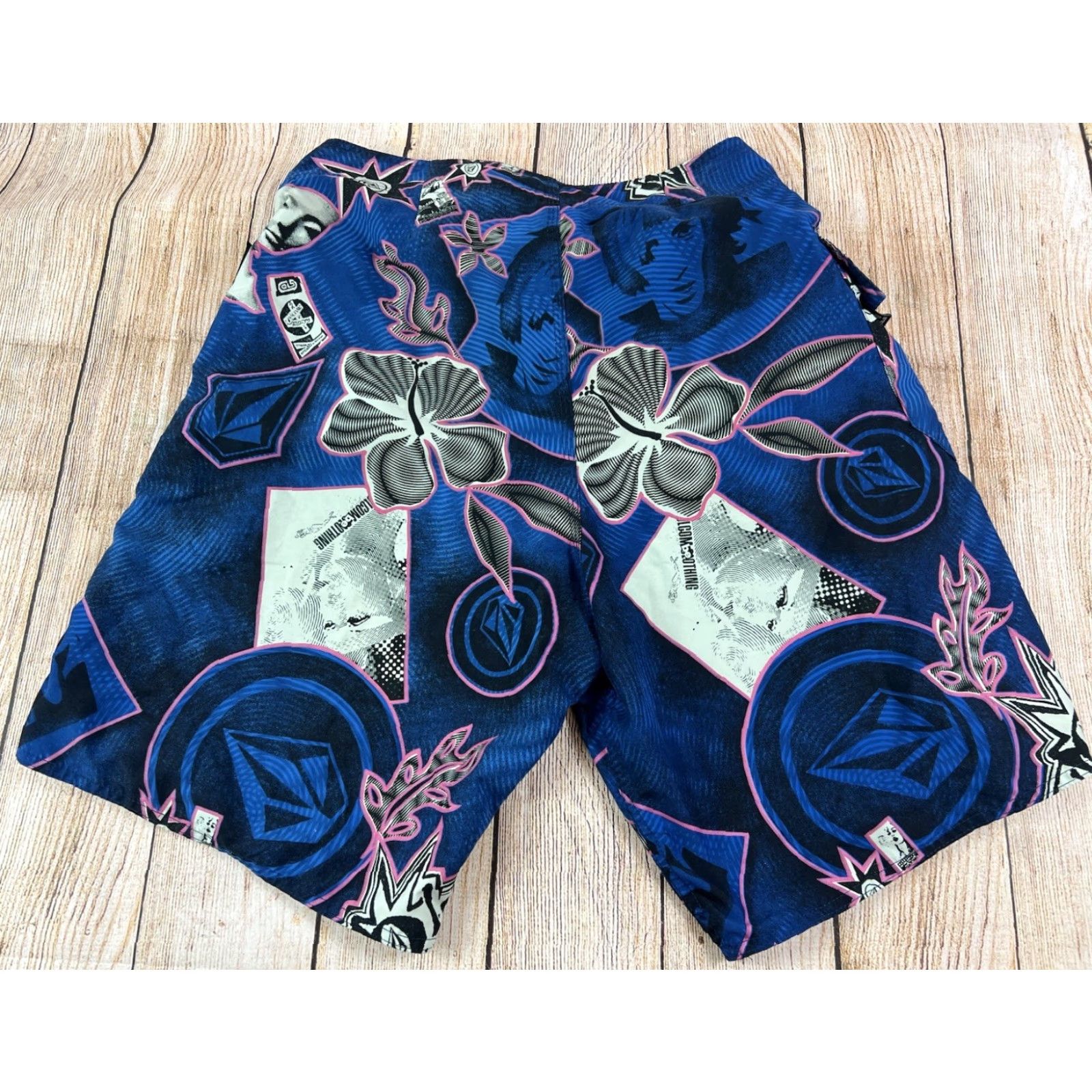 Volcom Volcom Mens Board Shorts Surf Surfing Geometric Beige 34 Mod Tech Swim Stone Beach Outdoor 90s? Size US 34 / EU 50 - 2 Thumbnail