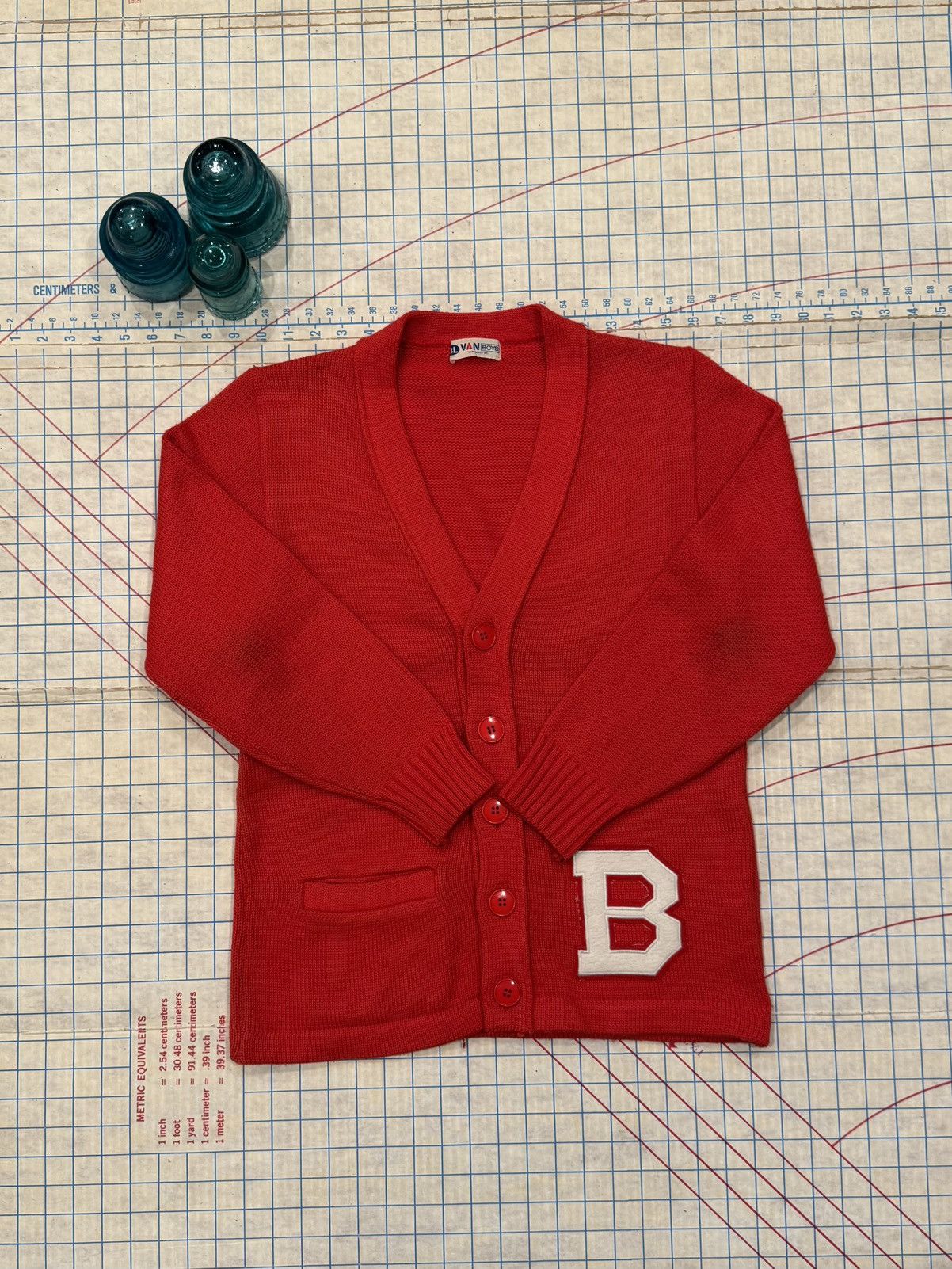 Van Vintage Van Jacket Boys Japan Red Cardigan Fits Size Small Size US S / EU 44-46 / 1 - 4 Thumbnail